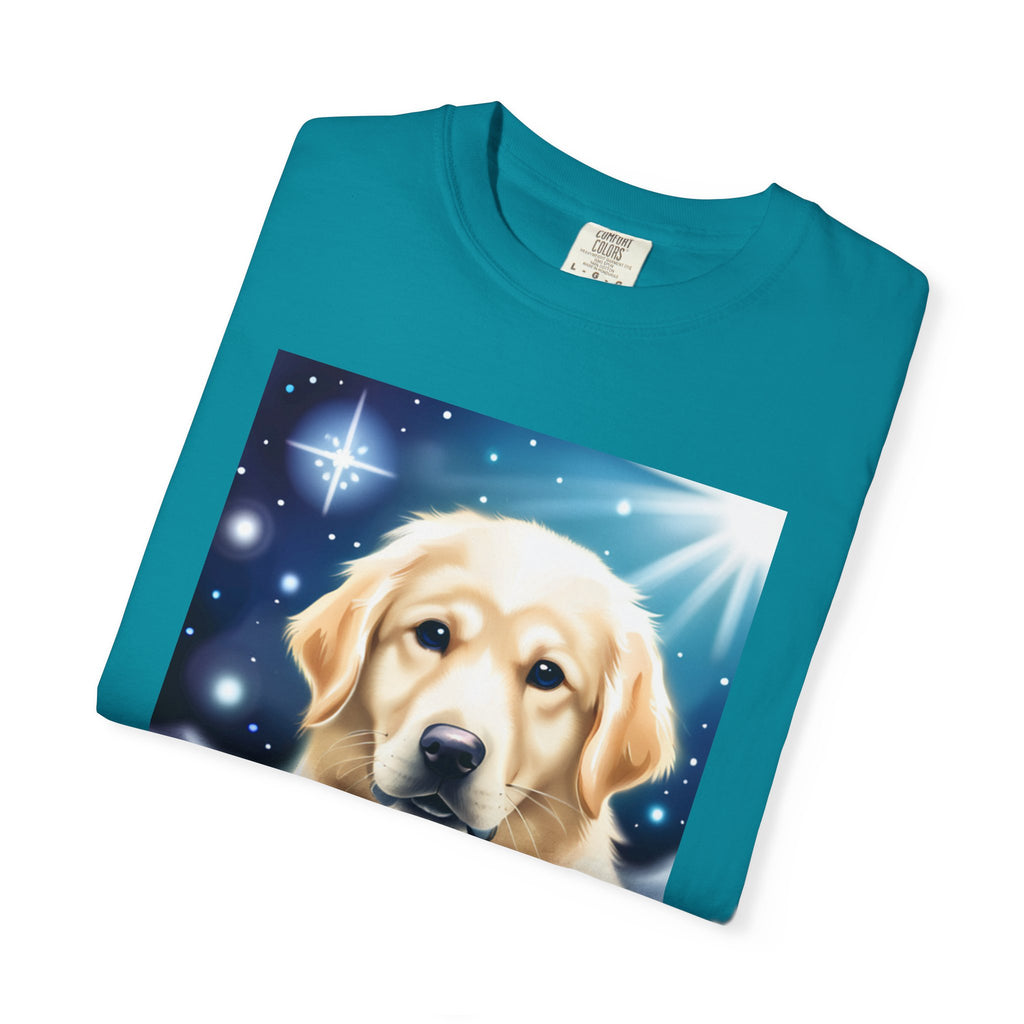 Golden Retriever Stary Night Unisex Garment-Dyed T-shirt