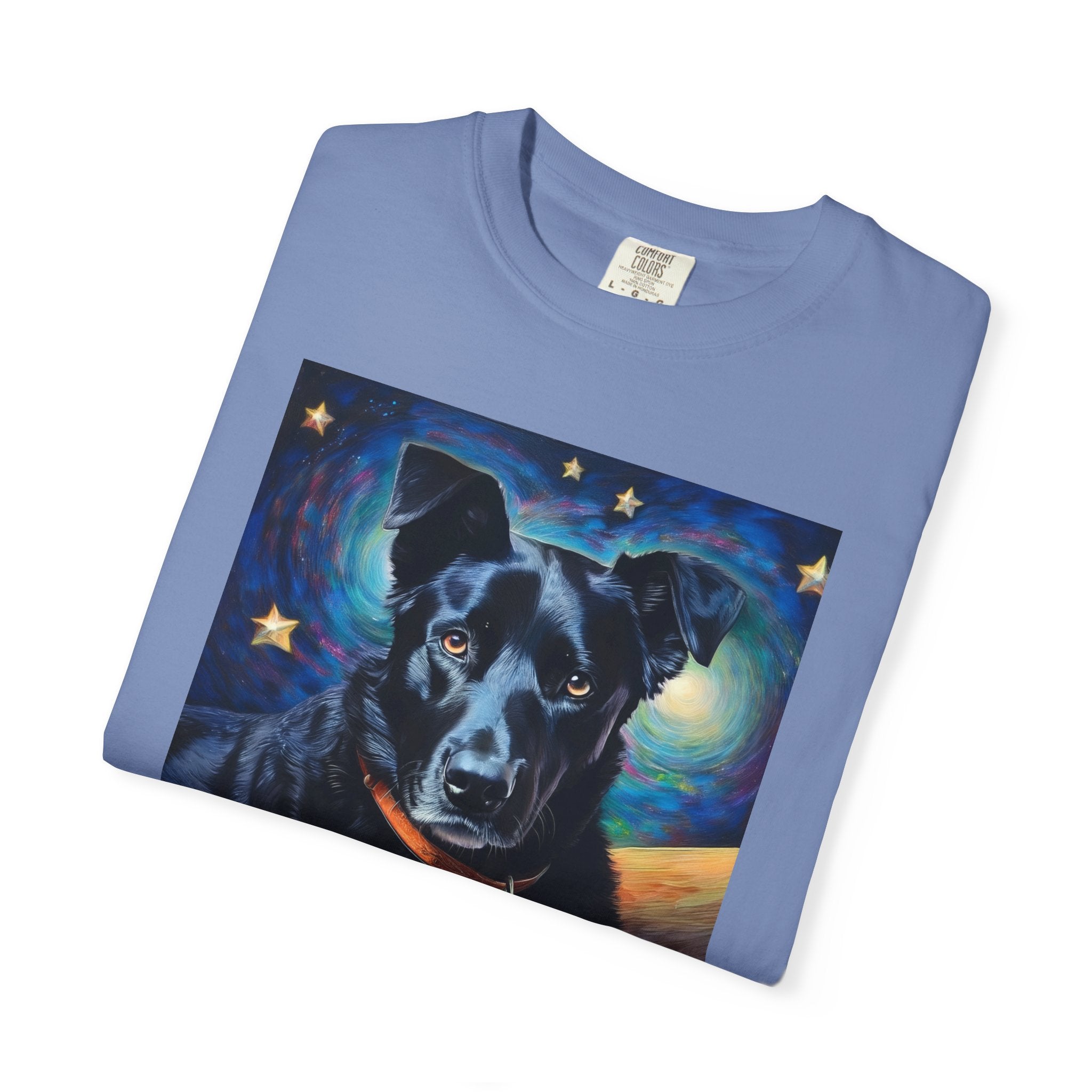 Black Shepherd Lab Stary Night Unisex Garment-Dyed T-shirt