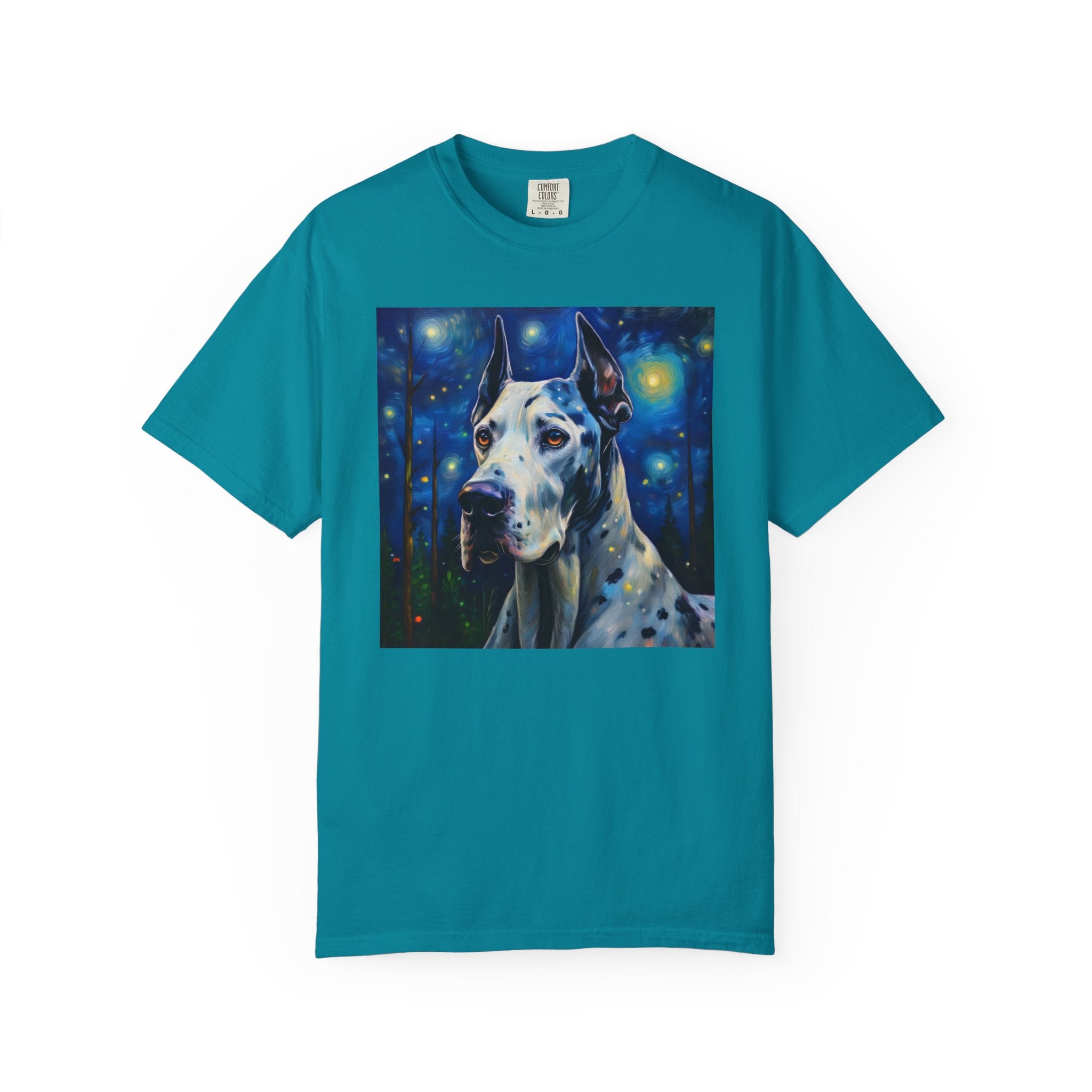 Great Dane Stary Night Unisex Garment-Dyed T-shirt