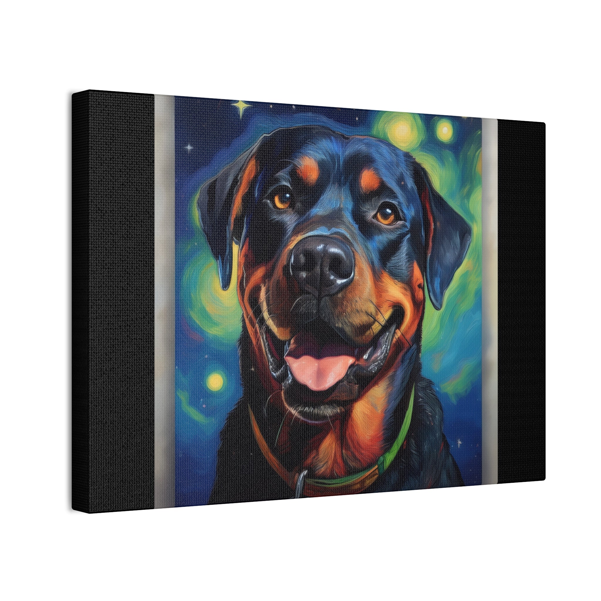 Rottweiler Stary Night Canvas Painting