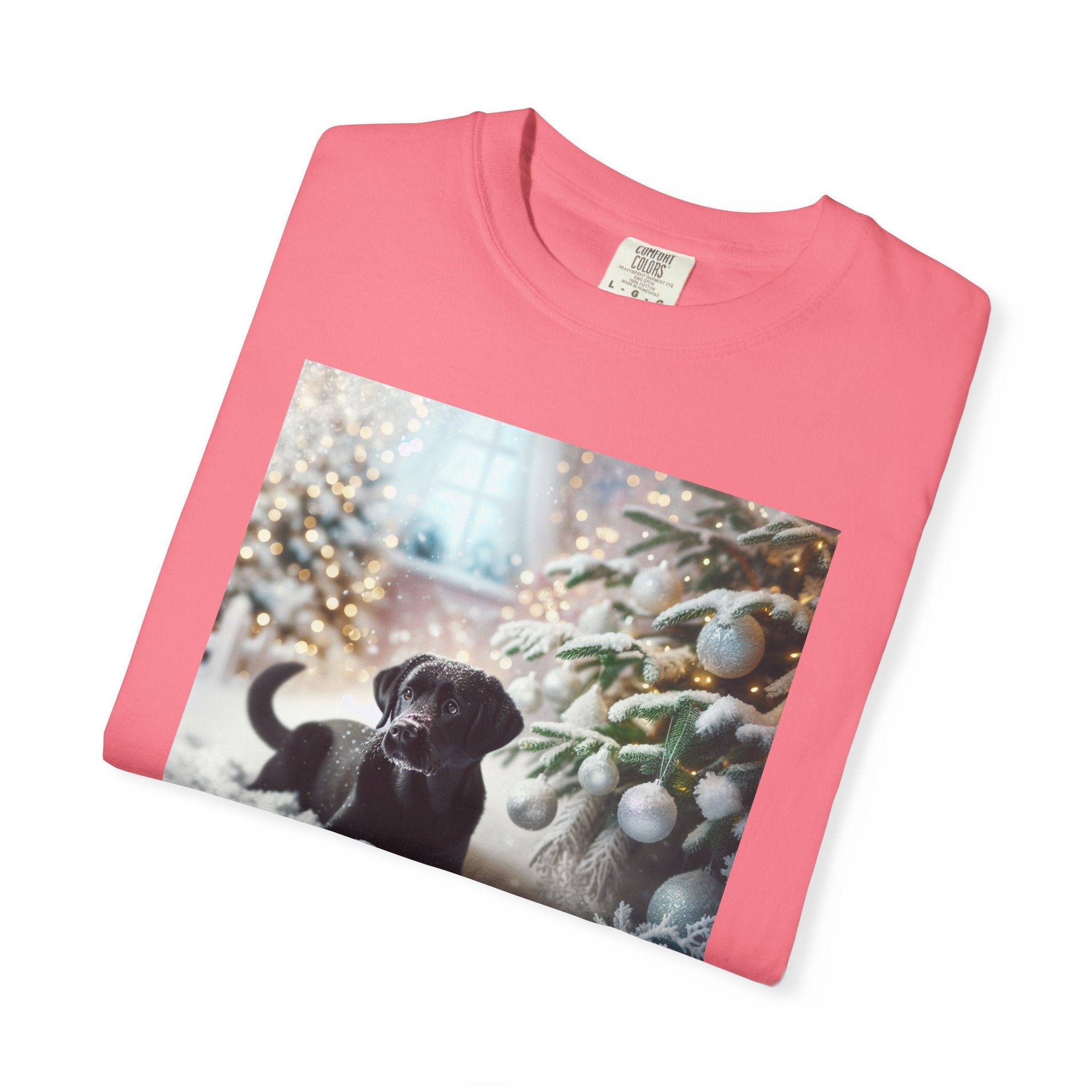Black Lab Puppy Holiday Unisex Garment-Dyed T-shirt