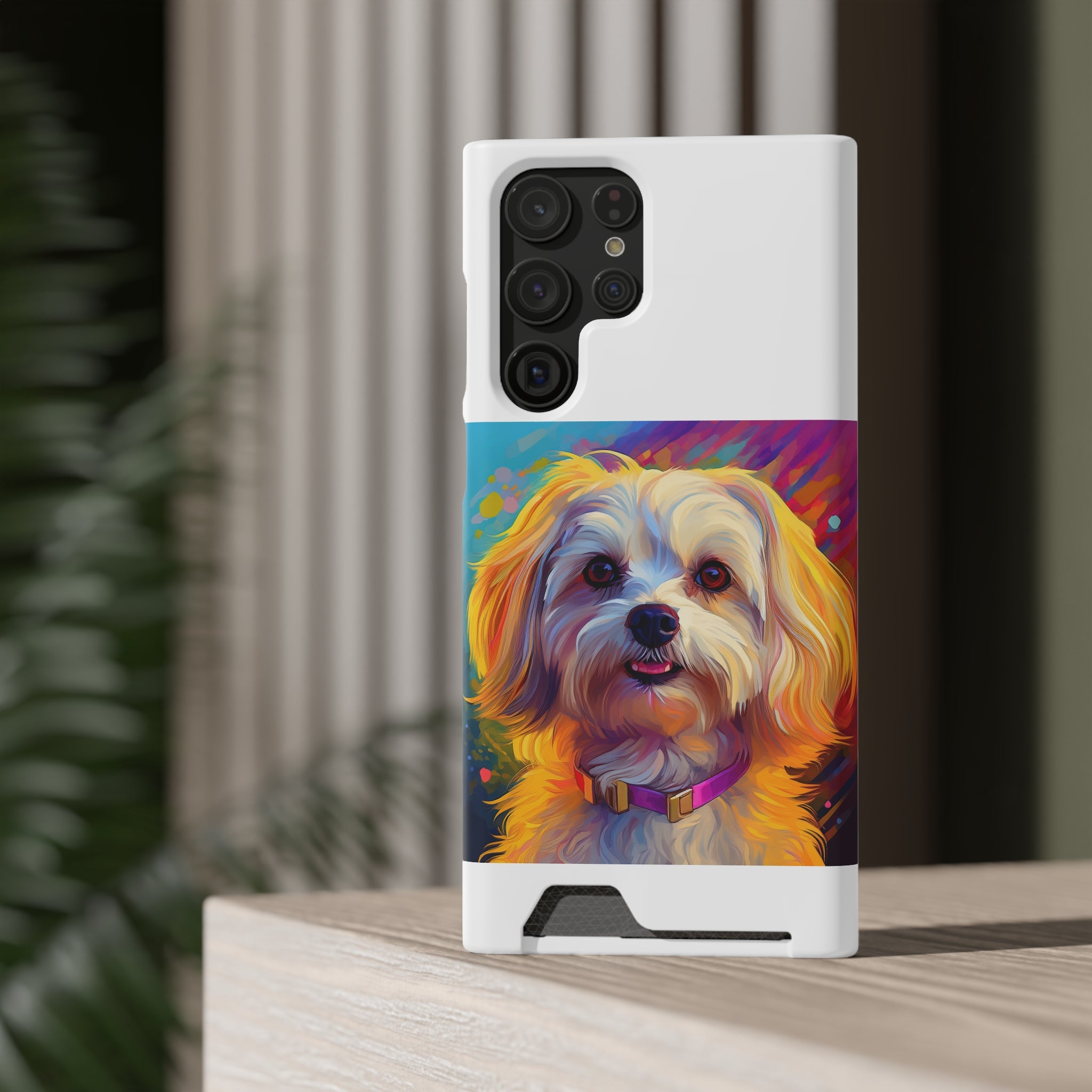 Havanese Phone Case with Card Holder
