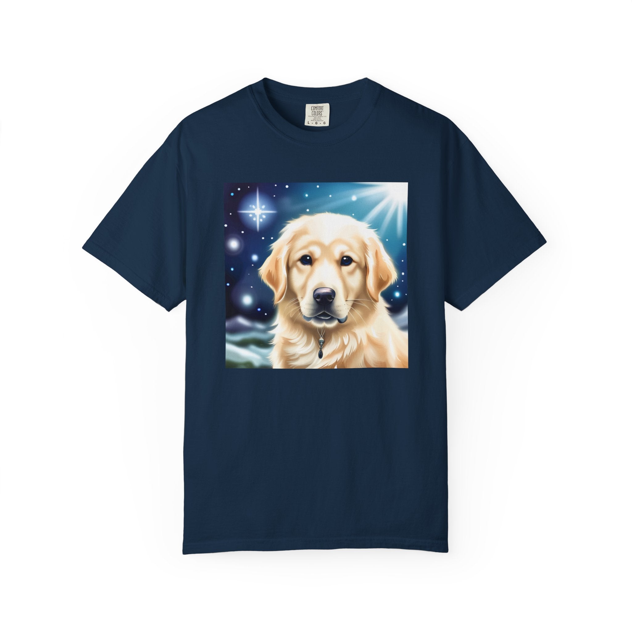 Golden Retriever Stary Night Unisex Garment-Dyed T-shirt