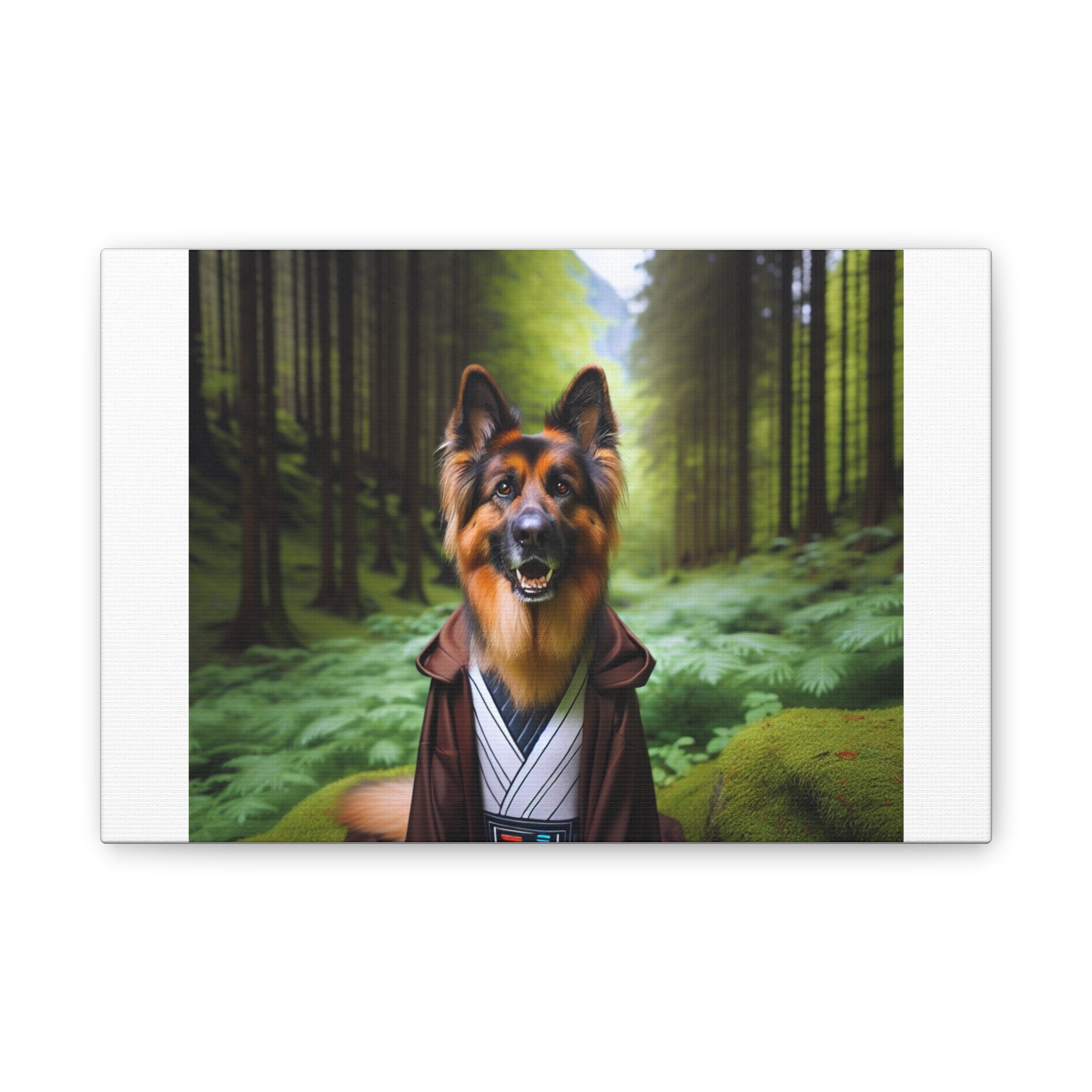 German Shepherd Forest Knight Canvas Stretched, 0.75"