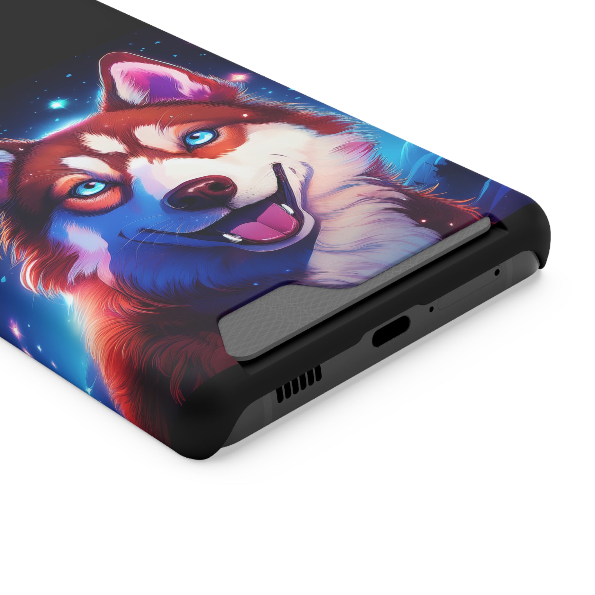 Eskimo Husky Stary Night Phone Case with Card Holder