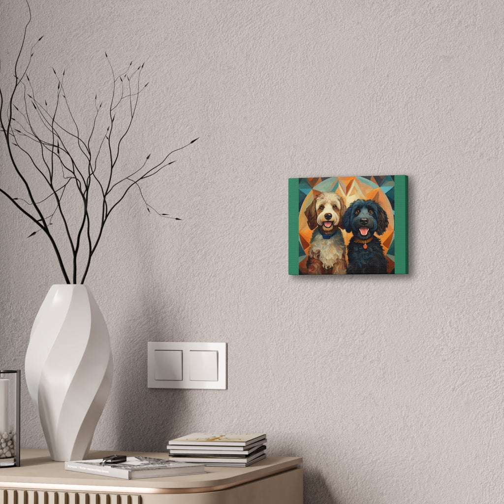 Doodles, Black & Tan Canvas Painting