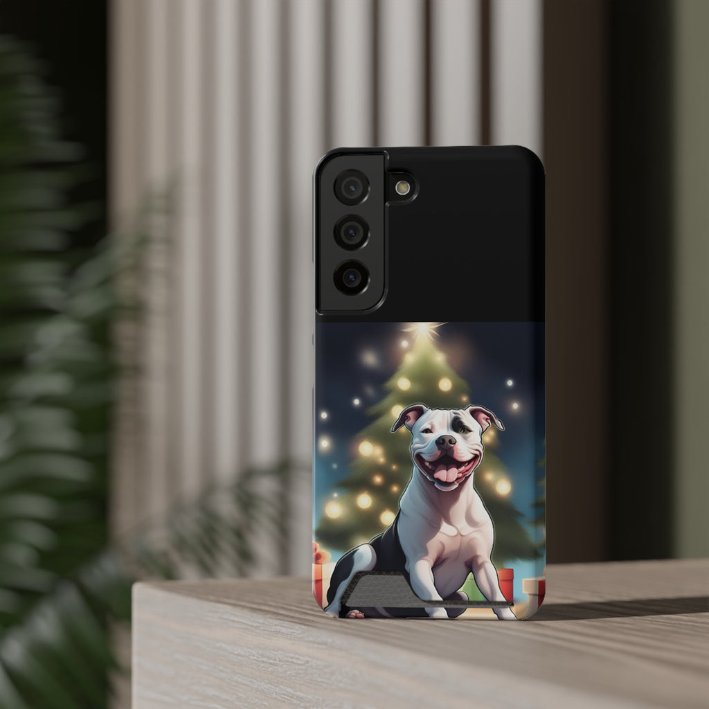 Pitbull Holiday Phone Case with Card Holder