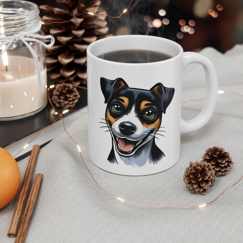 Jack Russel Ceramic Mug, (11oz, 15oz)