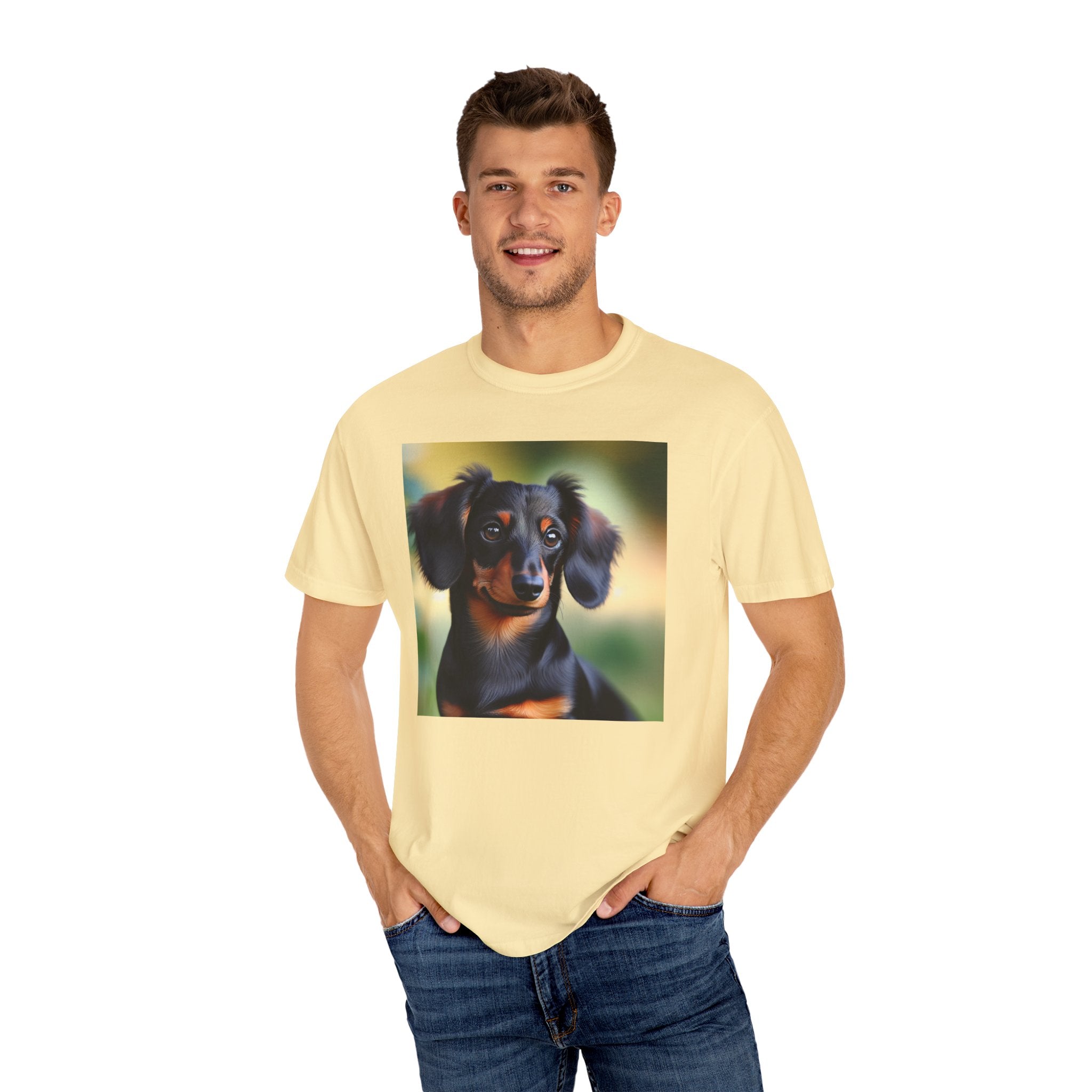 Black/Brown Dachshund Unisex Garment-Dyed T-shirt