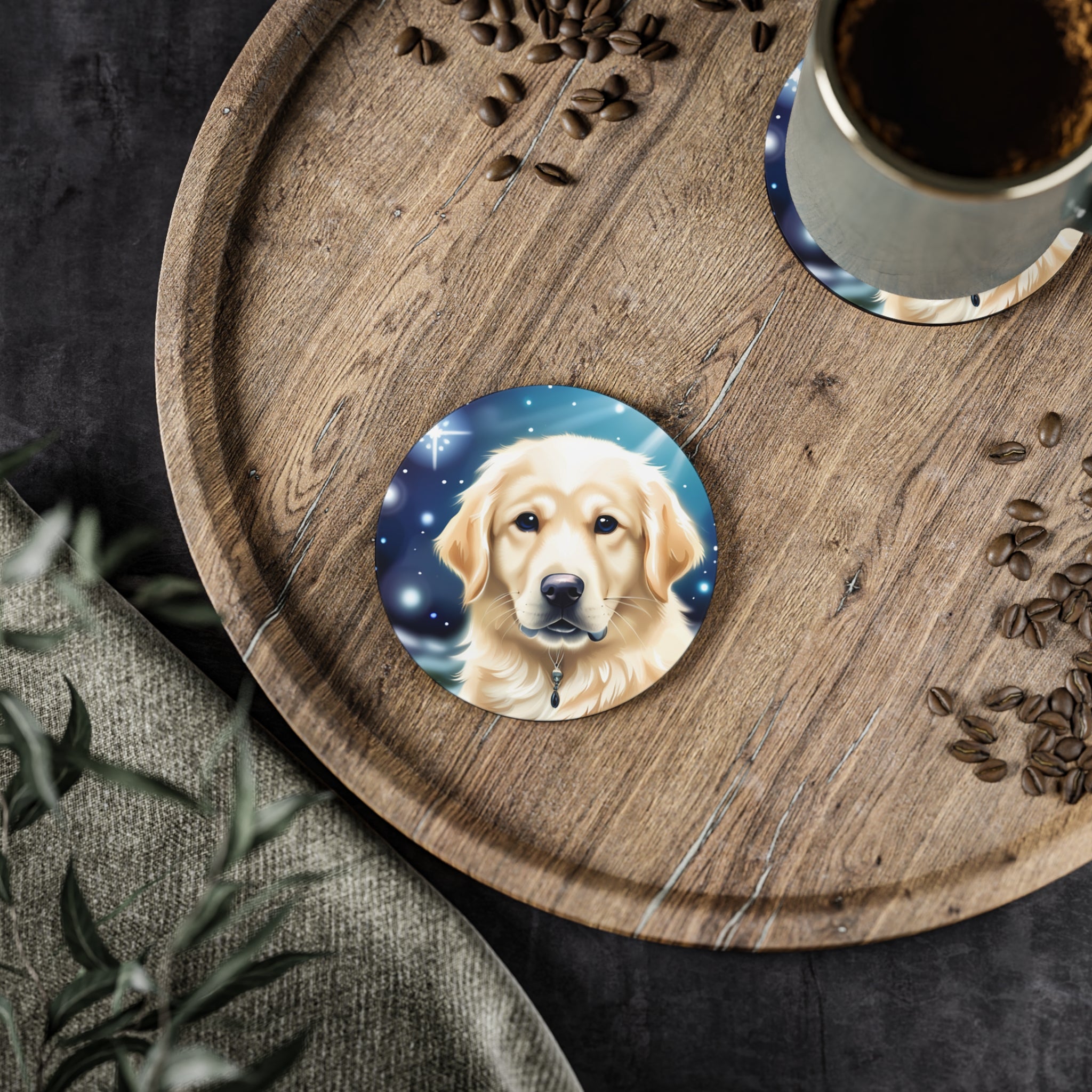 Golden Retriever Stary Night Coasters
