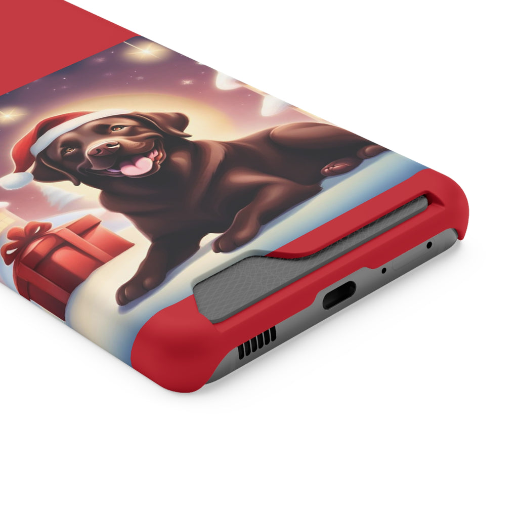Choclate Lab Holiday Phone Case with Card Holder