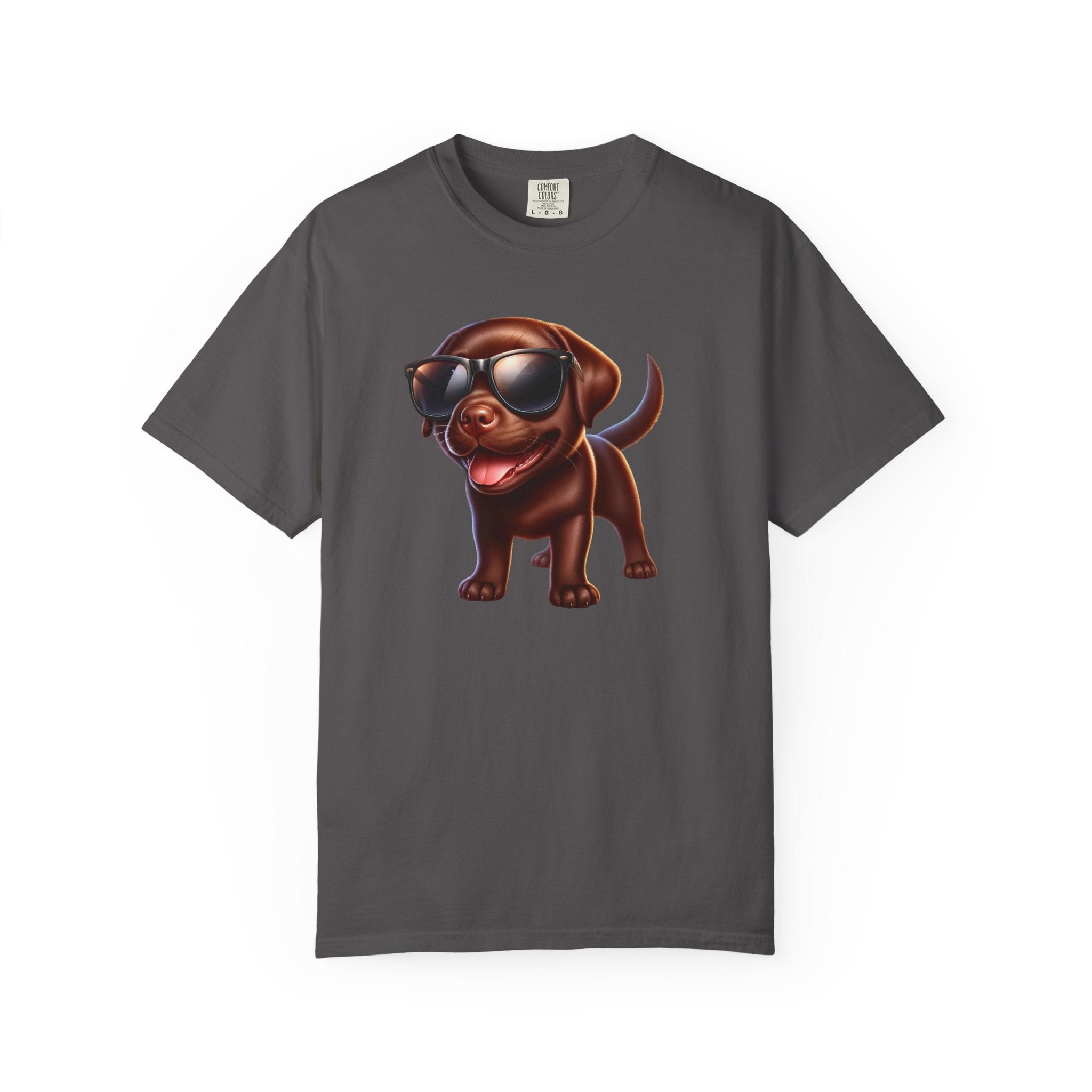Chocolate Lab w/ sunglasses Unisex Garment-Dyed T-shirt