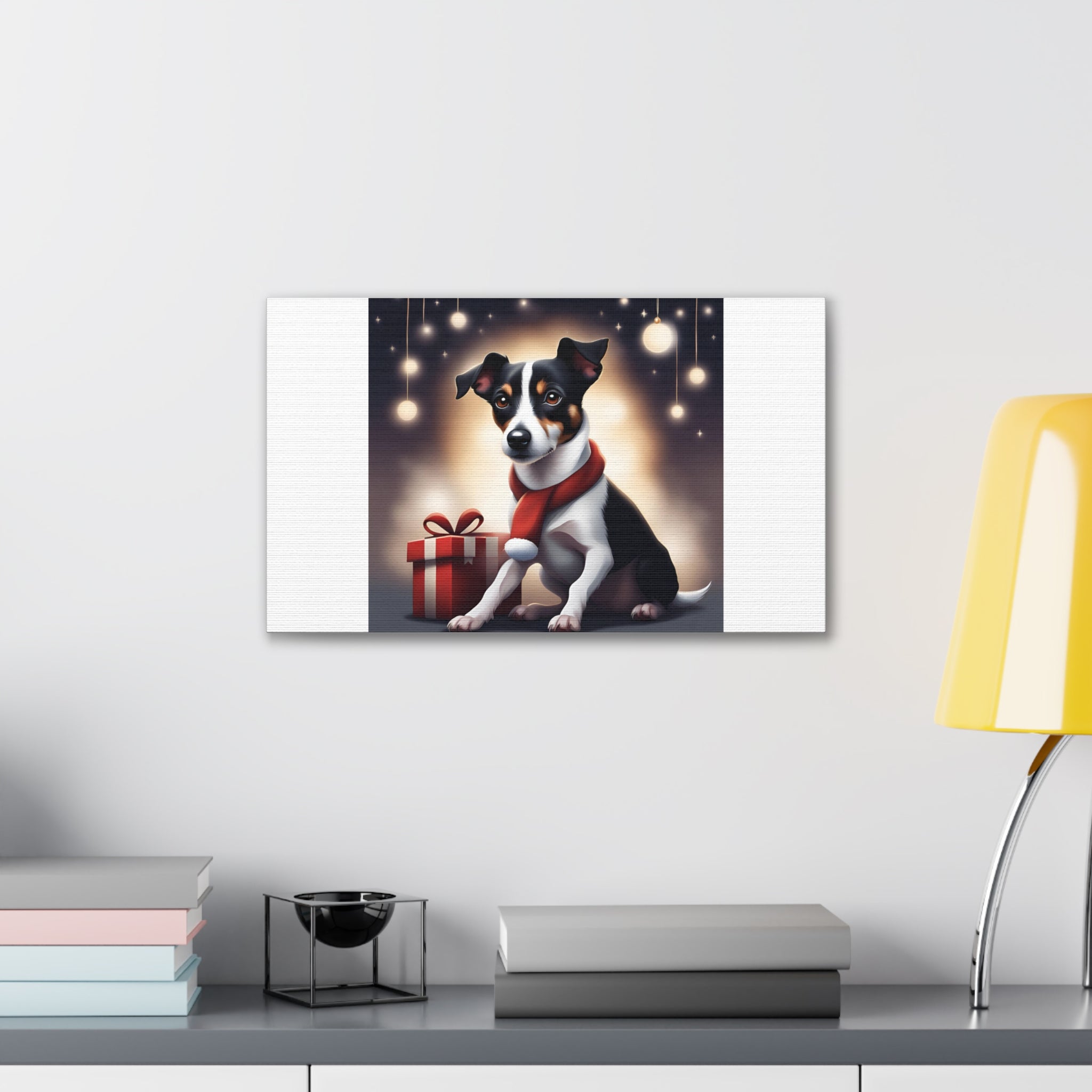 Jack Russel Holiday Canvas Stretched, 0.75"