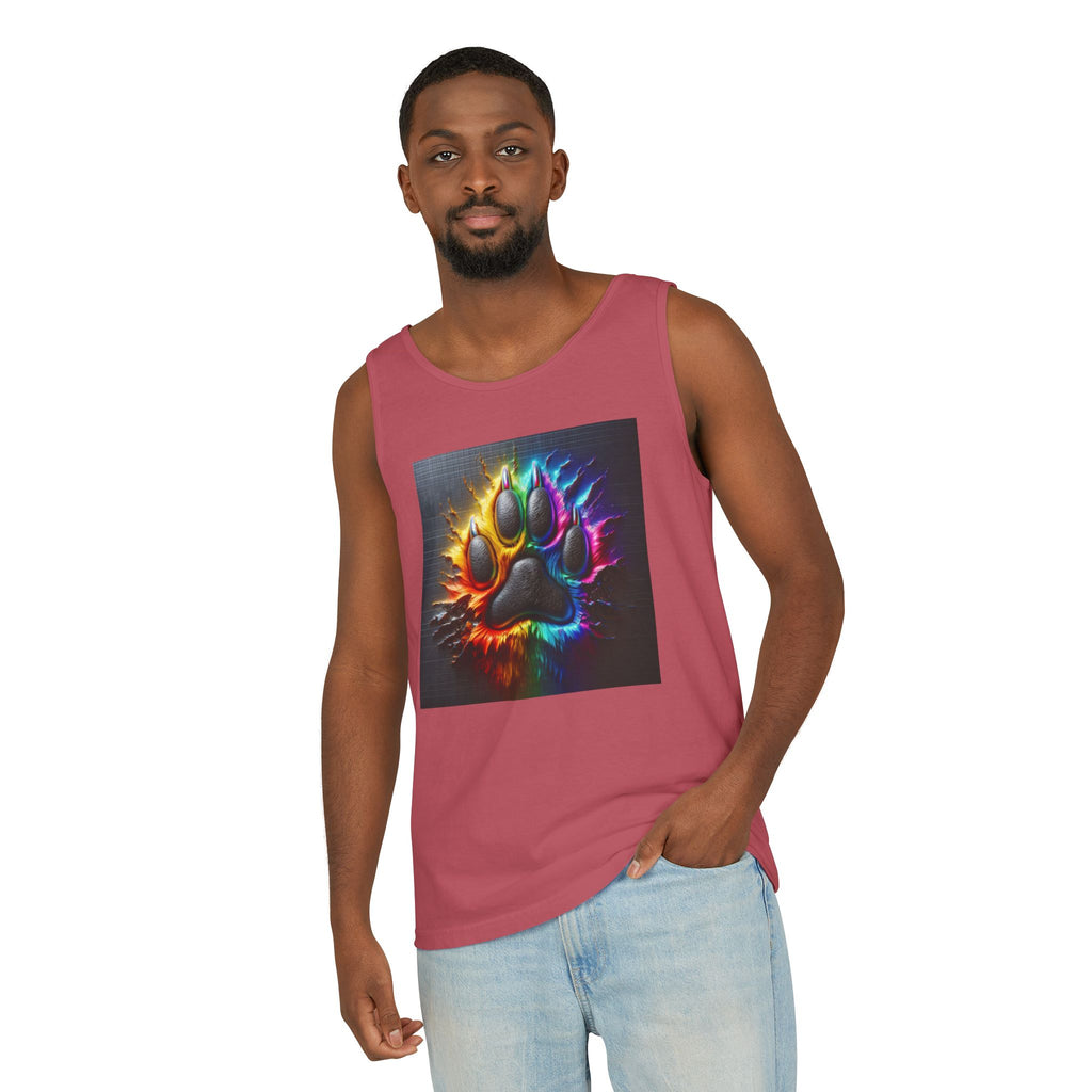 Electric Rainbow Dog Paw Unisex Tank Top