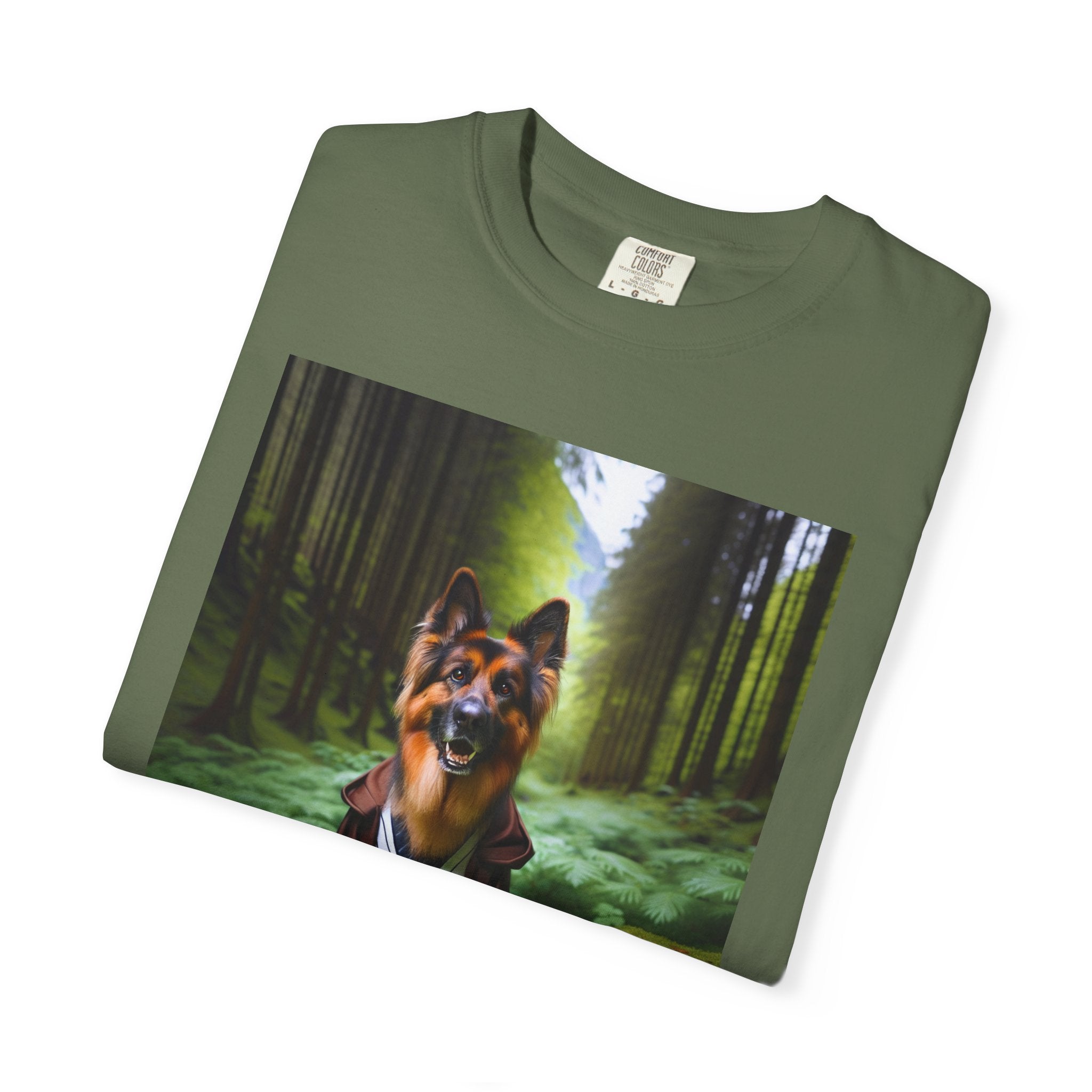 German Shepherd Forest Knight Unisex Garment-Dyed T-shirt