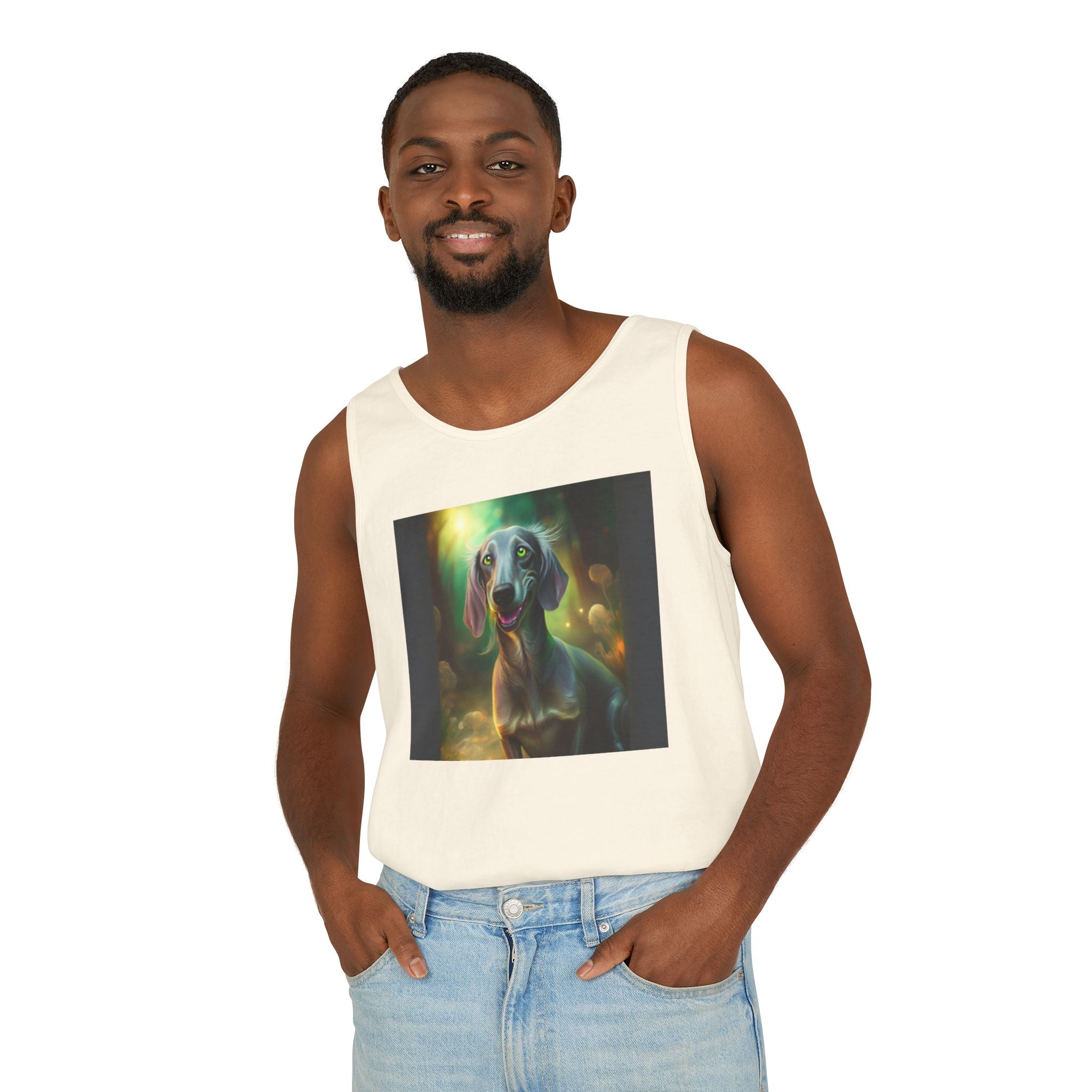 Silver Grey Dachshund Unisex Tank Top