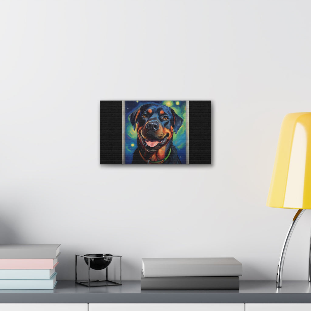 Rottweiler Stary Night Canvas Painting