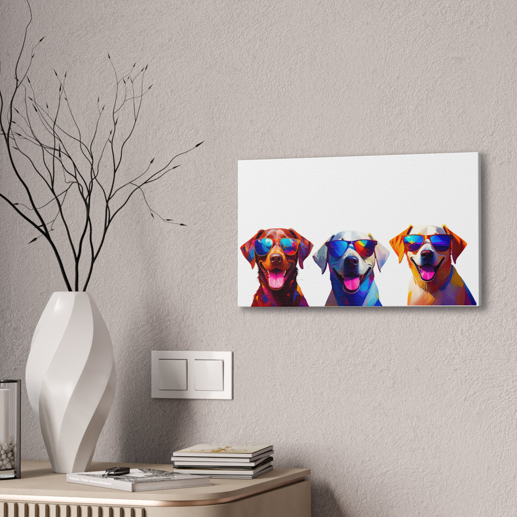 3 Labs Sunglasses Canvas Painting
