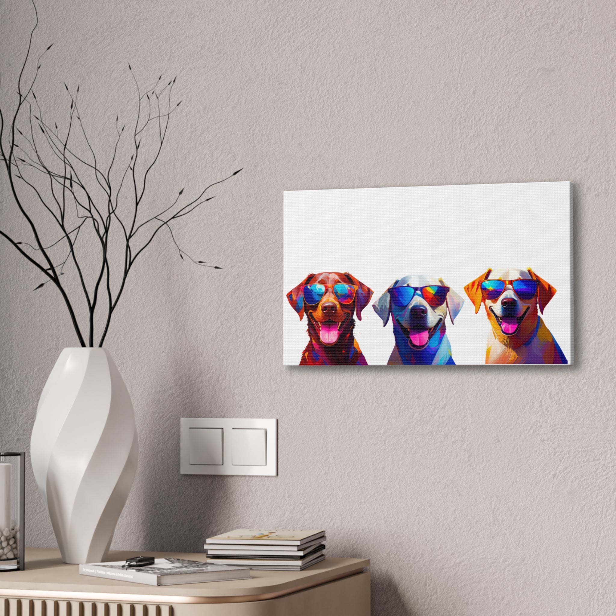 3 Labs Sunglasses Canvas Painting