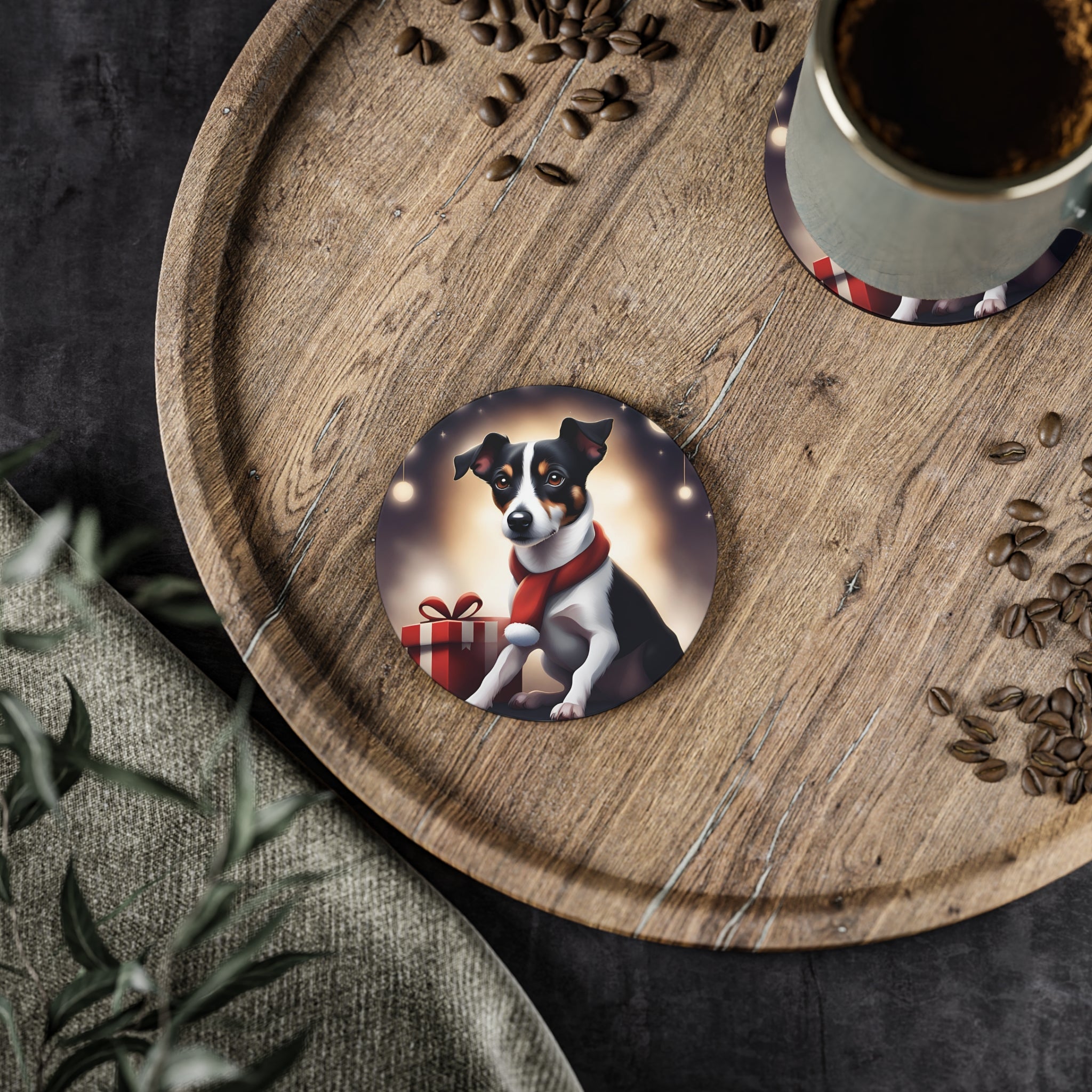 Jack Russel Holiday Coasters