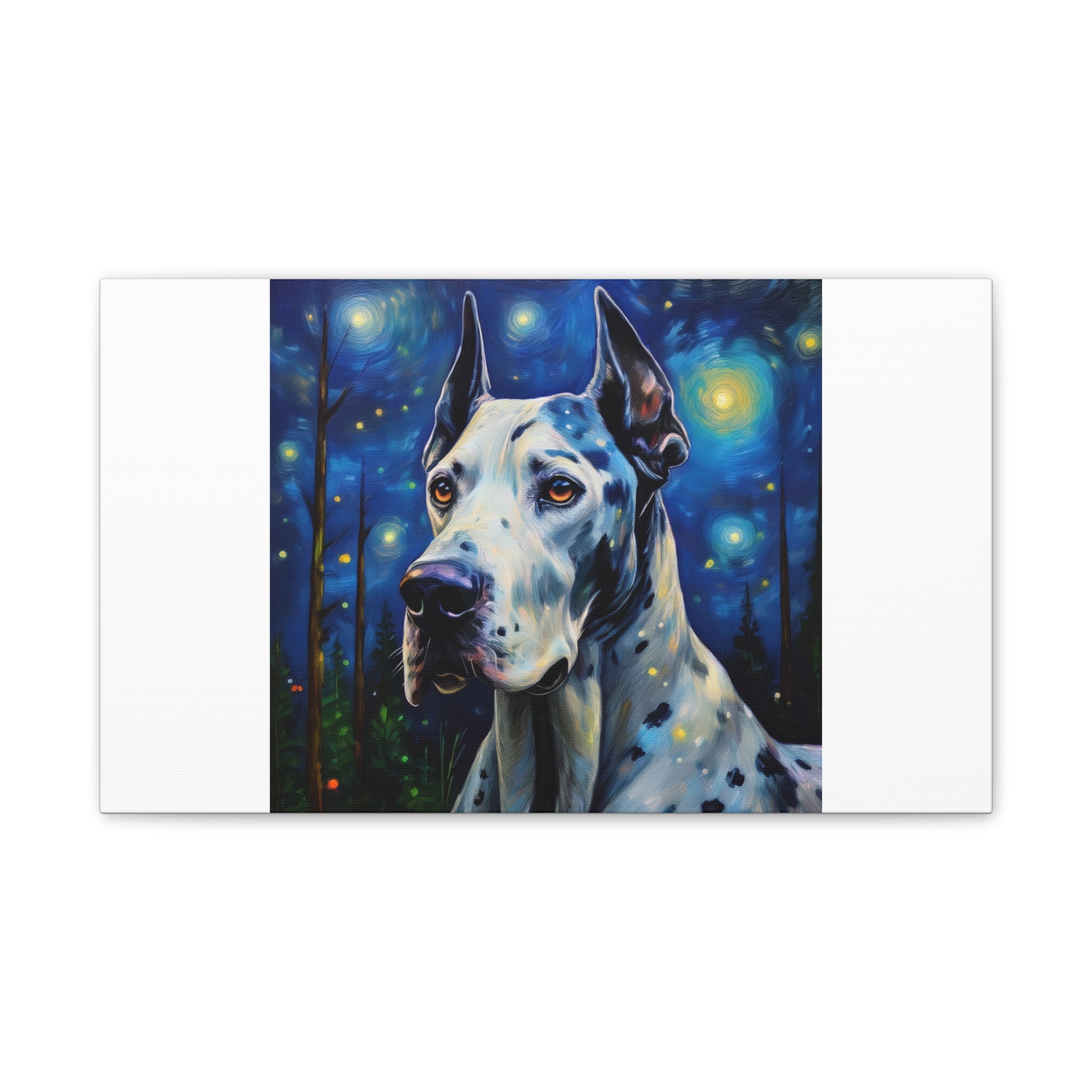 Great Dane Stary Night Canvas Stretched, 0.75"