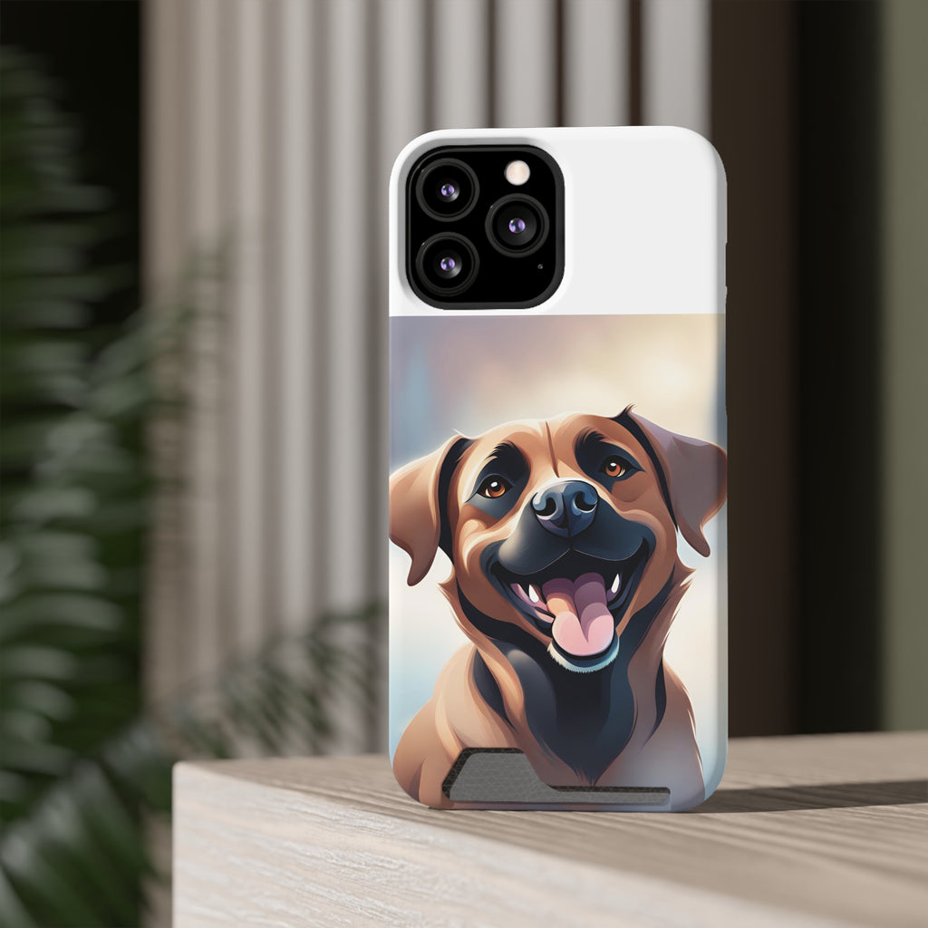 Black Mouth Cur Phone Case with Card Holder