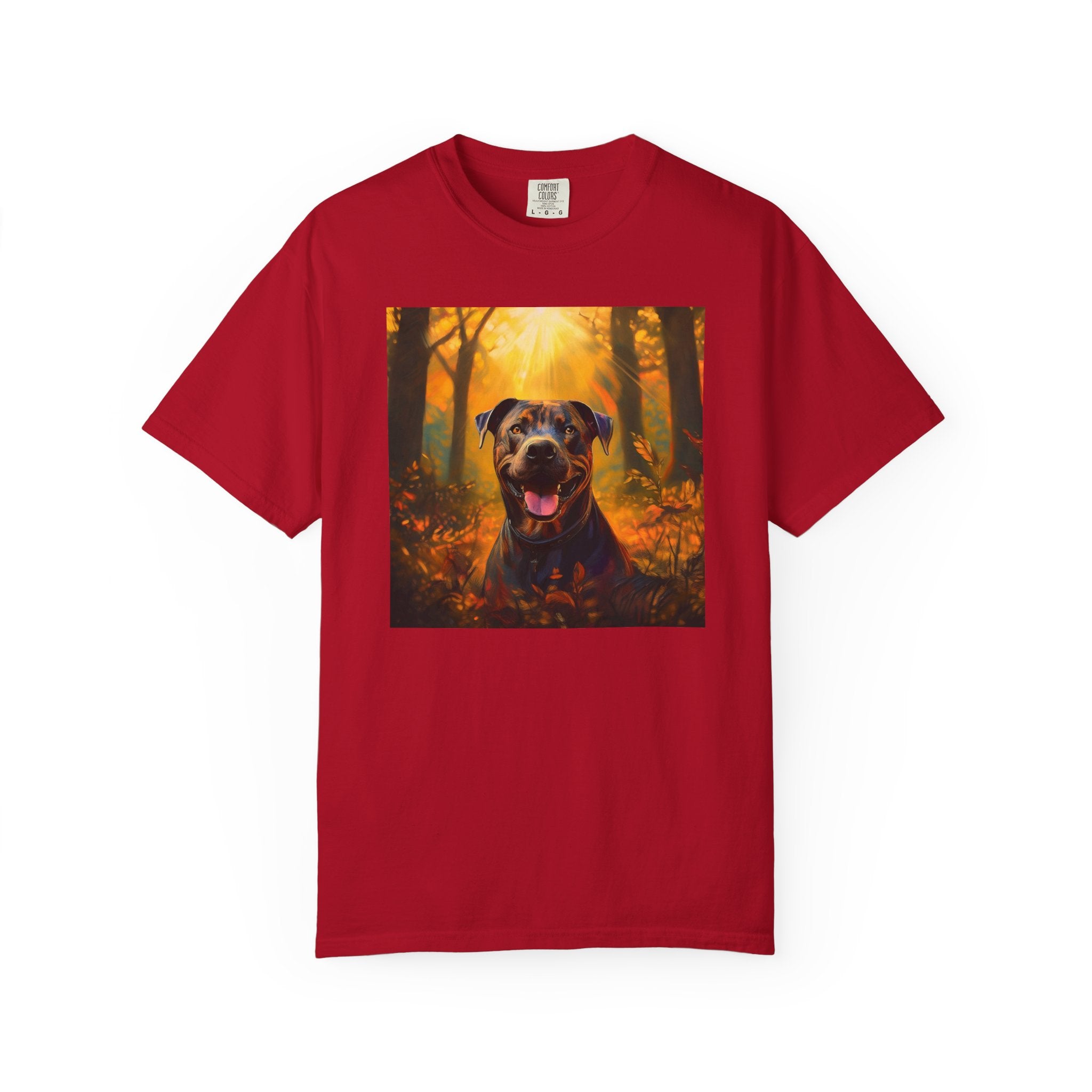 Pit Bull Brindle Autumn Unisex Garment-Dyed T-shirt