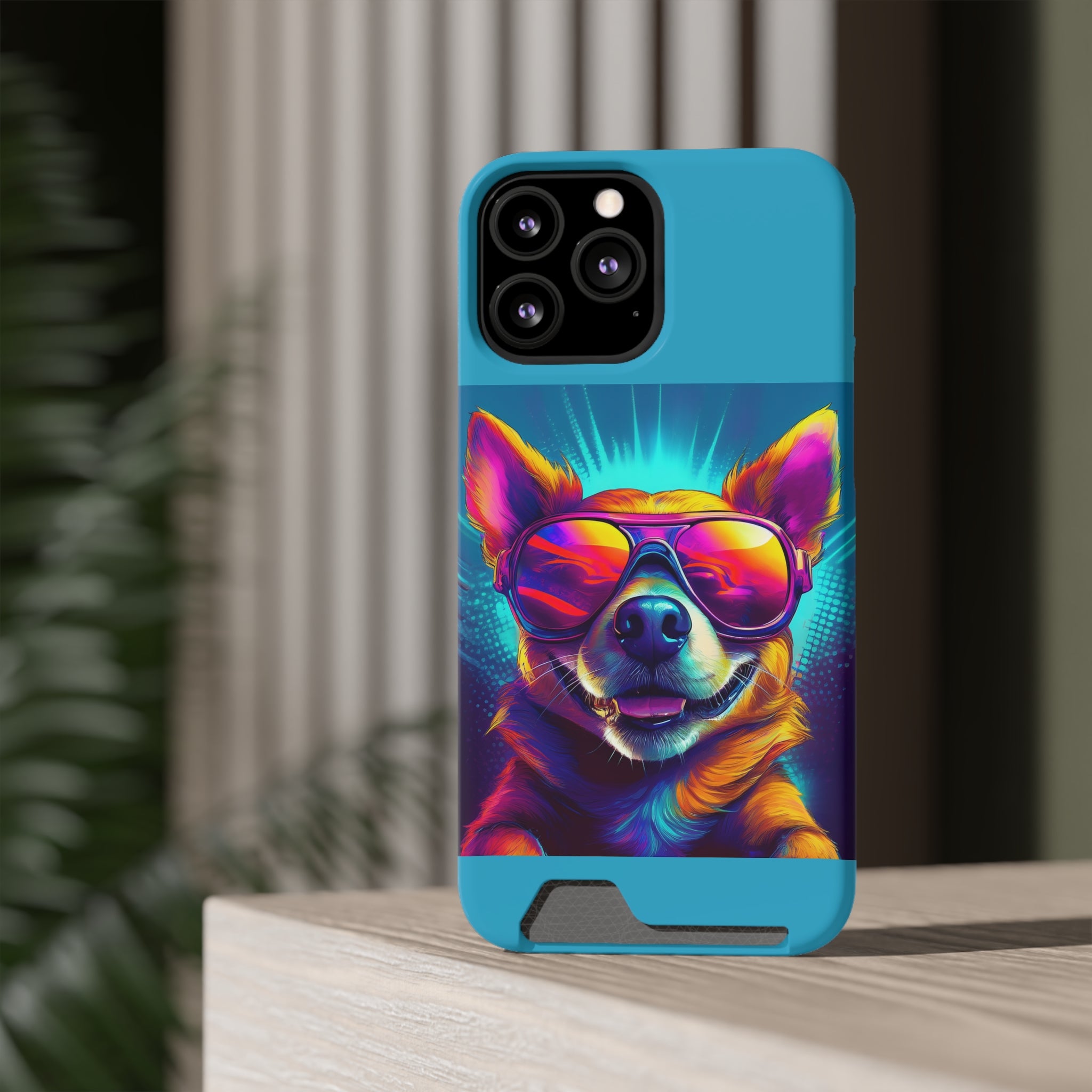 Chihuahua Cool Sunglasses Phone Case with Card Holder