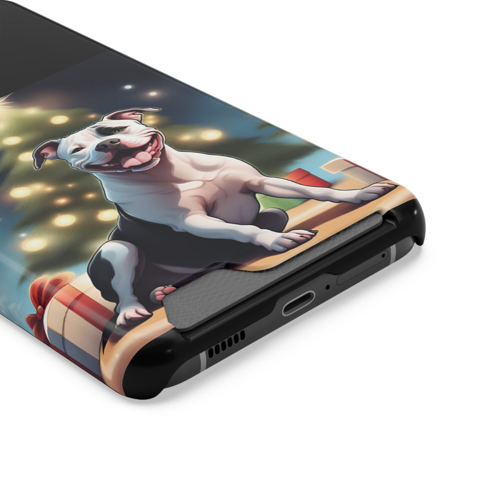 Pitbull Holiday Phone Case with Card Holder