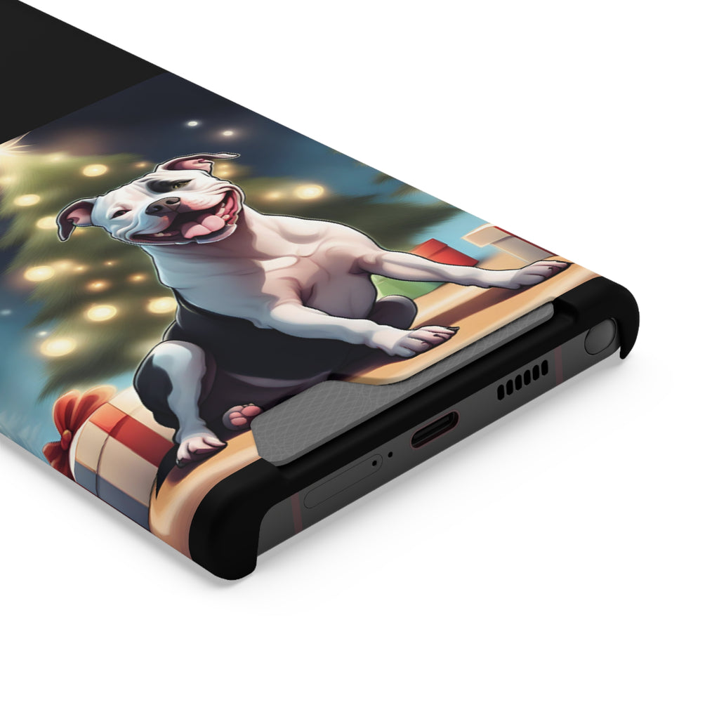 Pitbull Holiday Phone Case with Card Holder