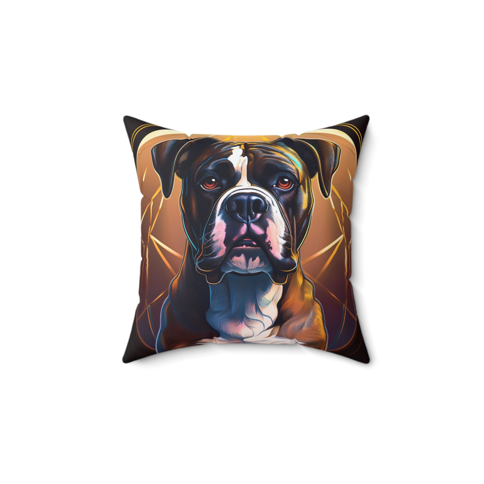 Brindle Gold Boxer Polyester Square Pillow