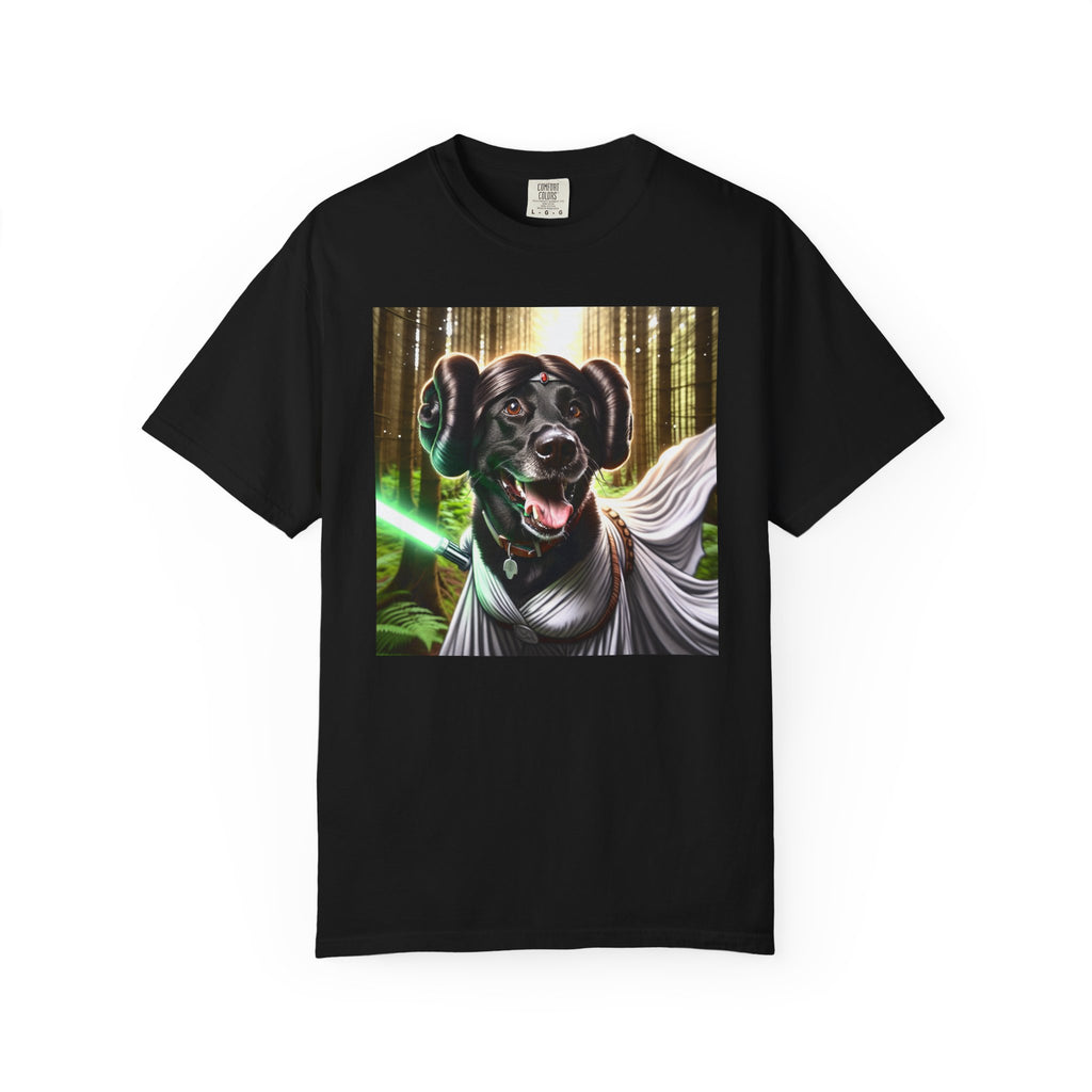 Black Lab Galaxy Princess Unisex Garment-Dyed T-shirt
