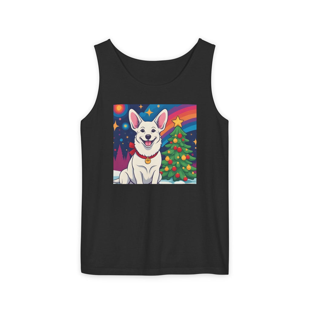 White Corgi Holiday Unisex Tank Top