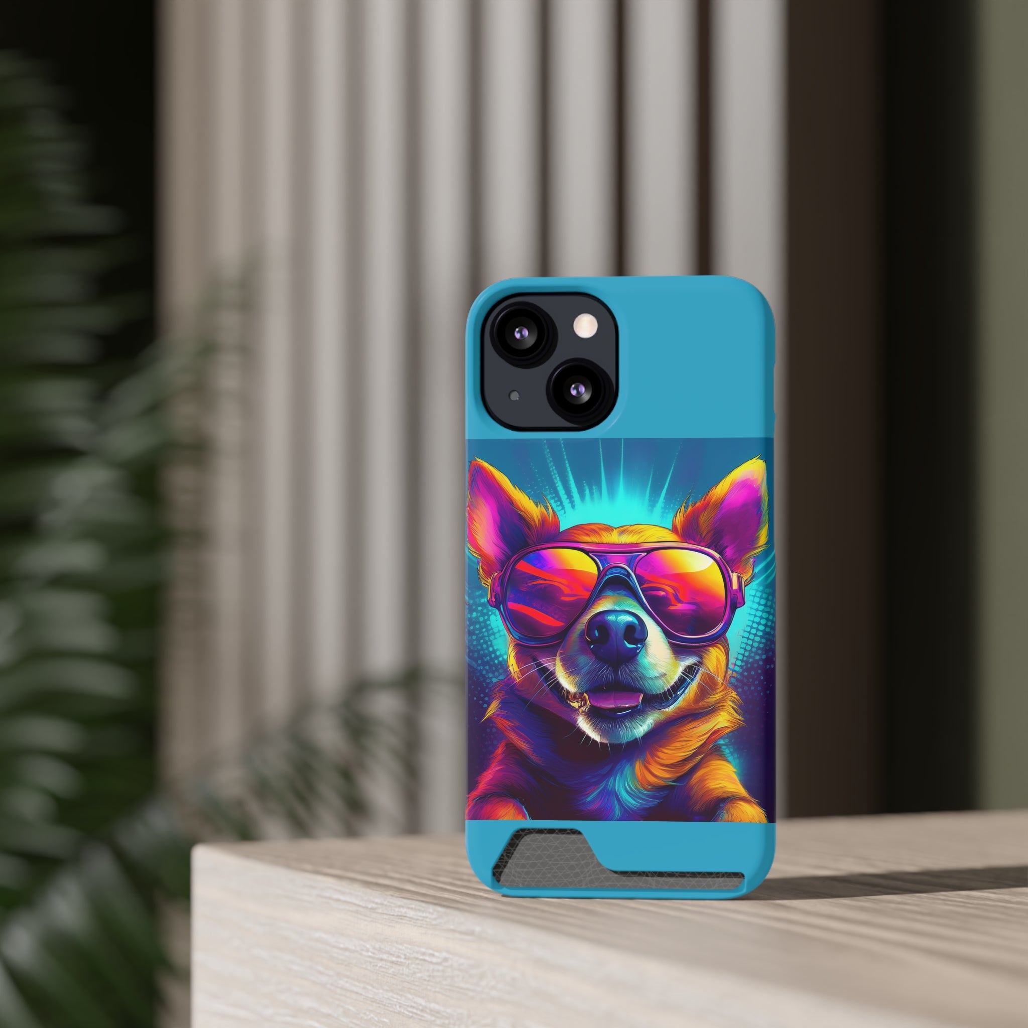 Chihuahua Cool Sunglasses Phone Case with Card Holder