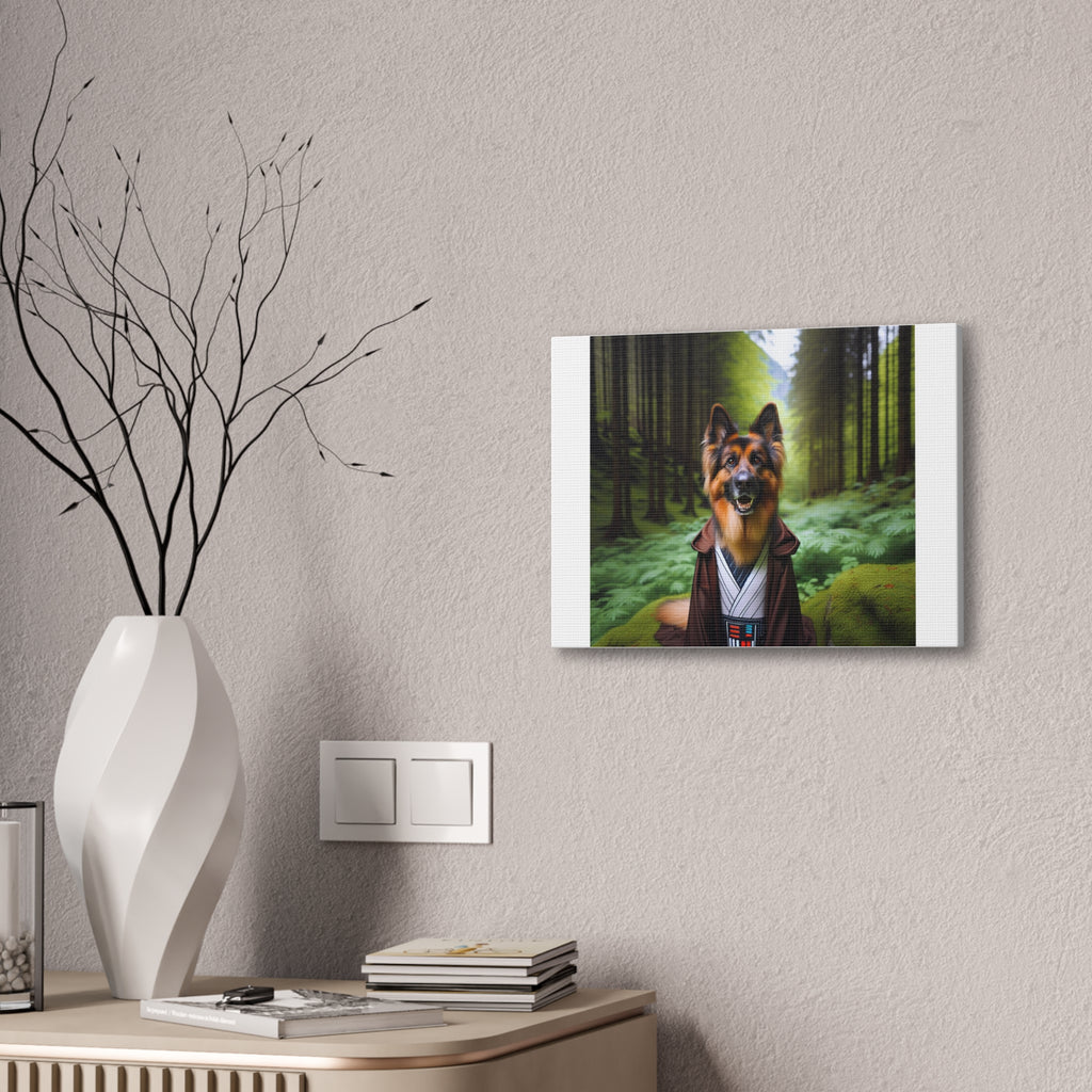 German Shepherd Forest Knight Canvas Stretched, 0.75"