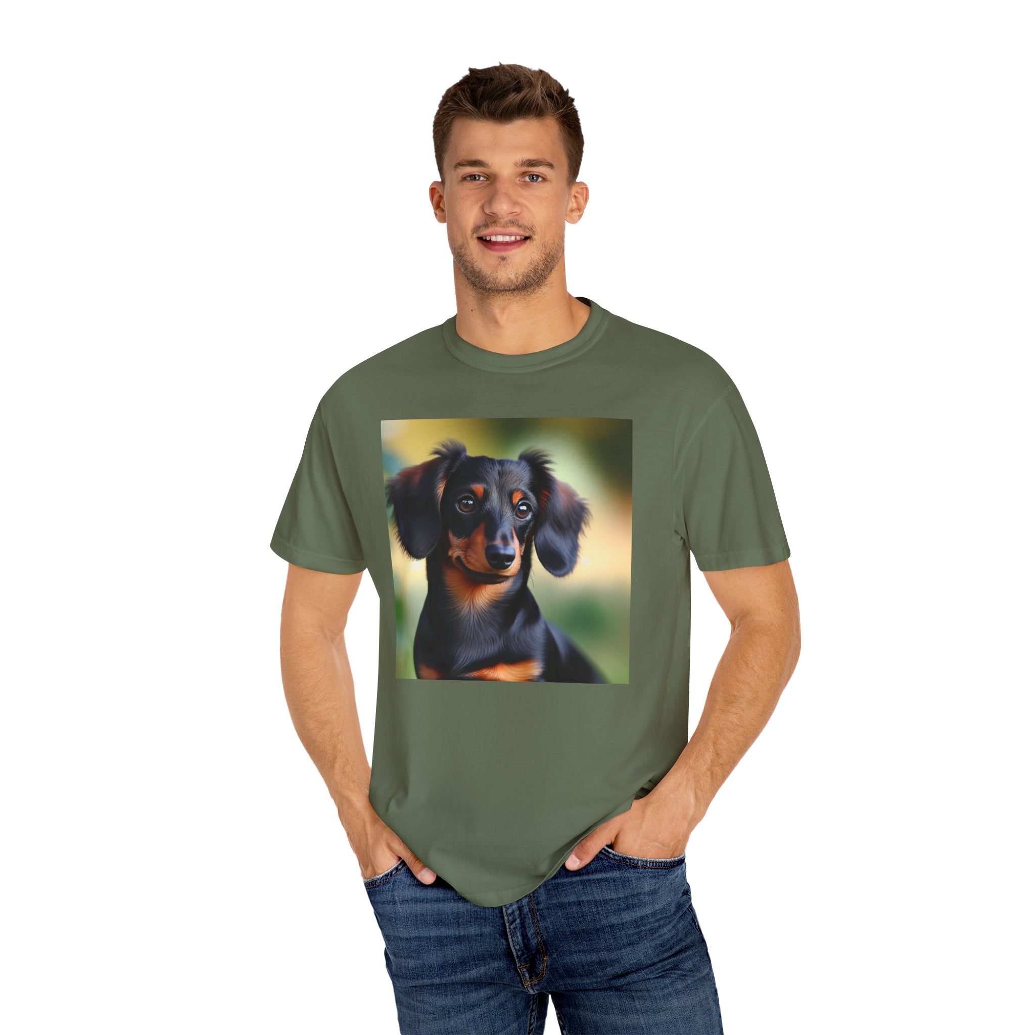 Black/Brown Dachshund Unisex Garment-Dyed T-shirt