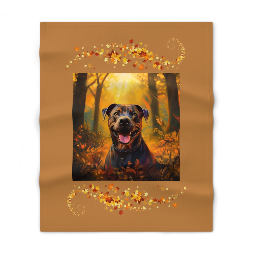 Pit Bull Brindle Autumn Throw Blanket