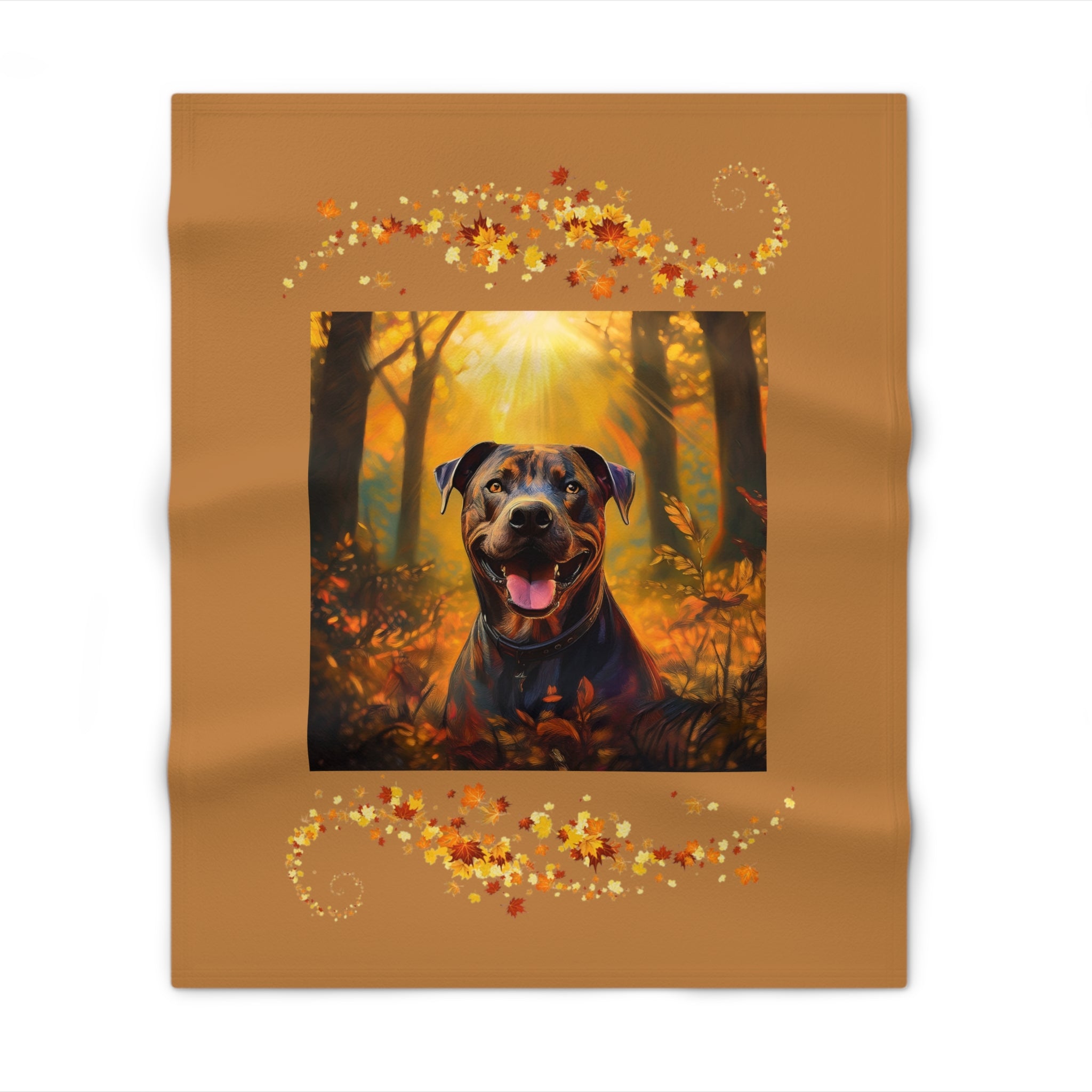 Pit Bull Brindle Autumn Throw Blanket