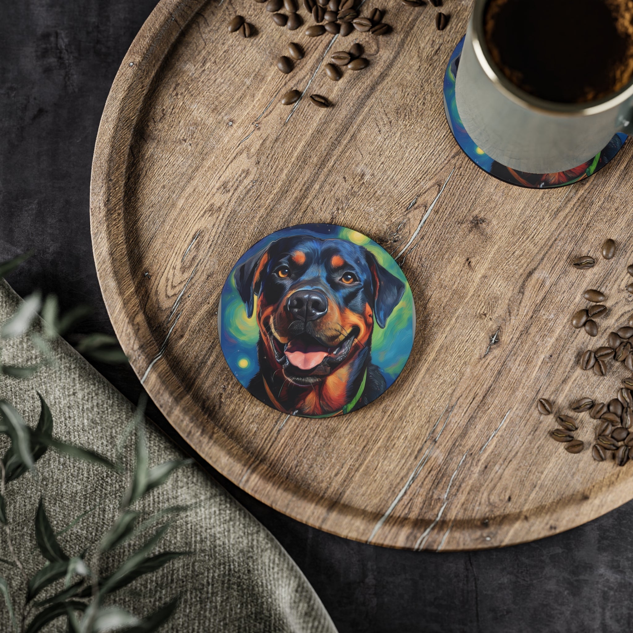 Rottweiler Stary Night Coasters