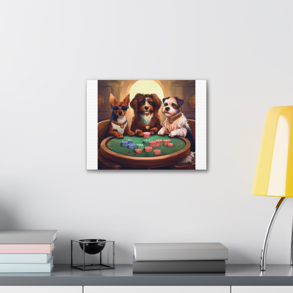 Puppy Poker Canvas Stretched, 0.75"