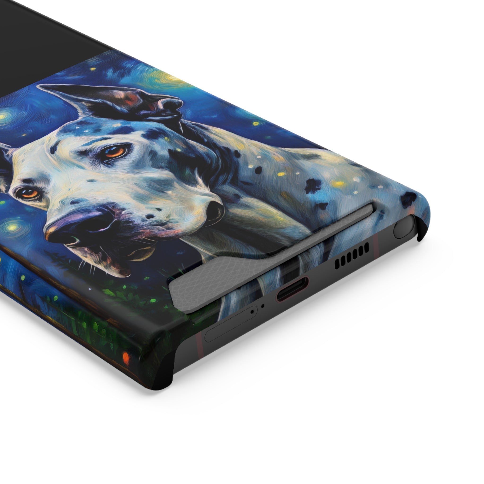 Great Dane Stary Night Phone Case with Card Holder