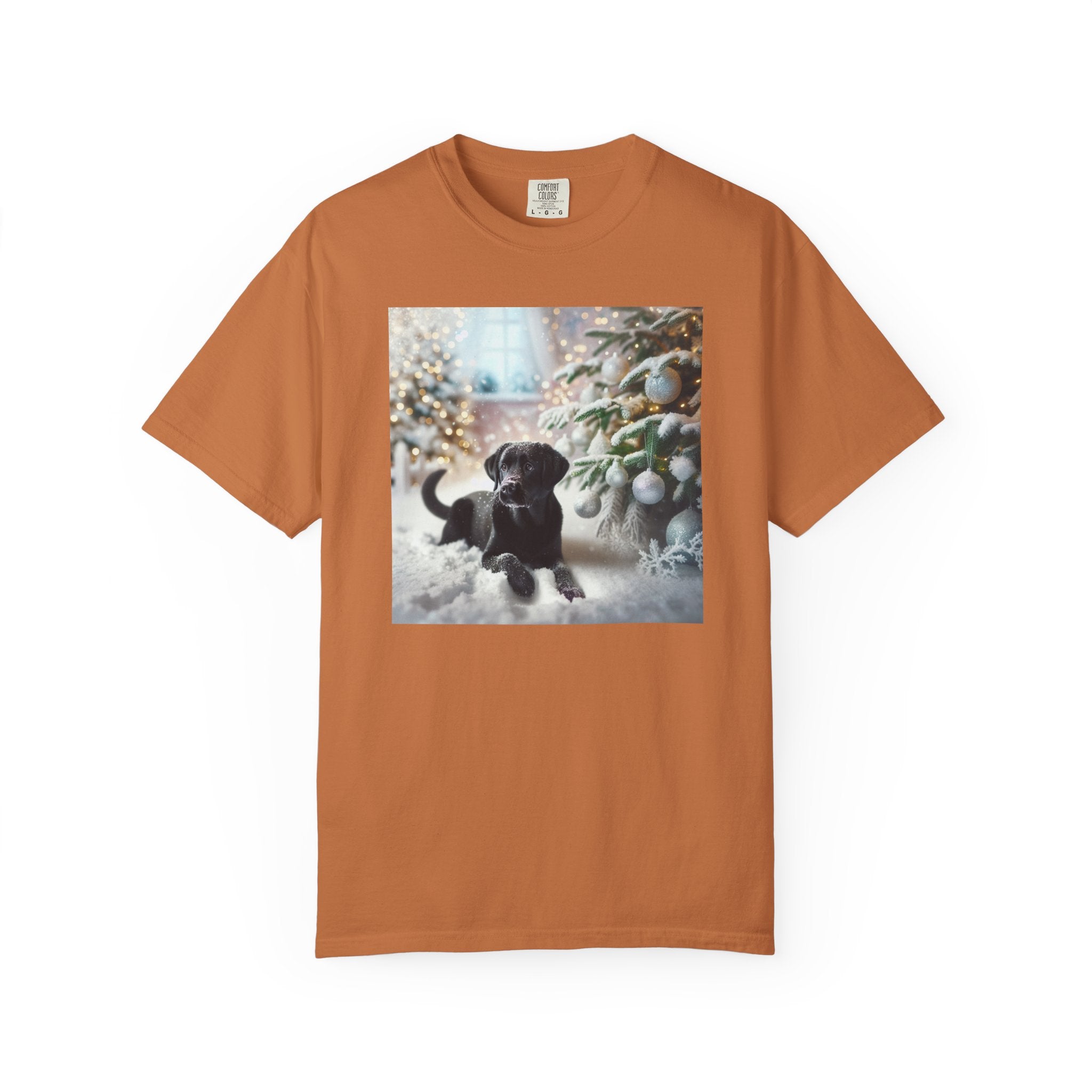 Black Lab Puppy Holiday Unisex Garment-Dyed T-shirt