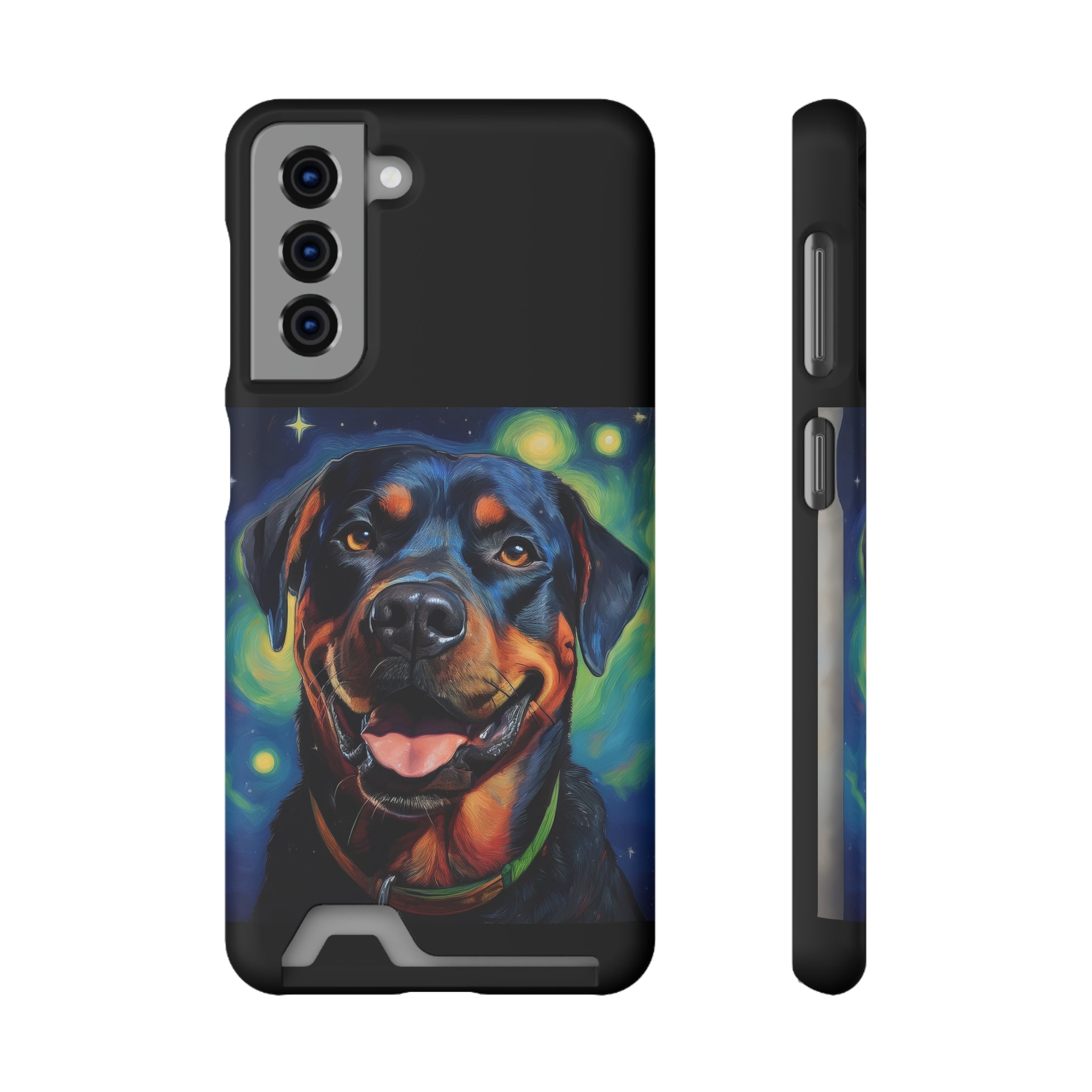 Rottweiler Stary Night Phone Case with Card Holder
