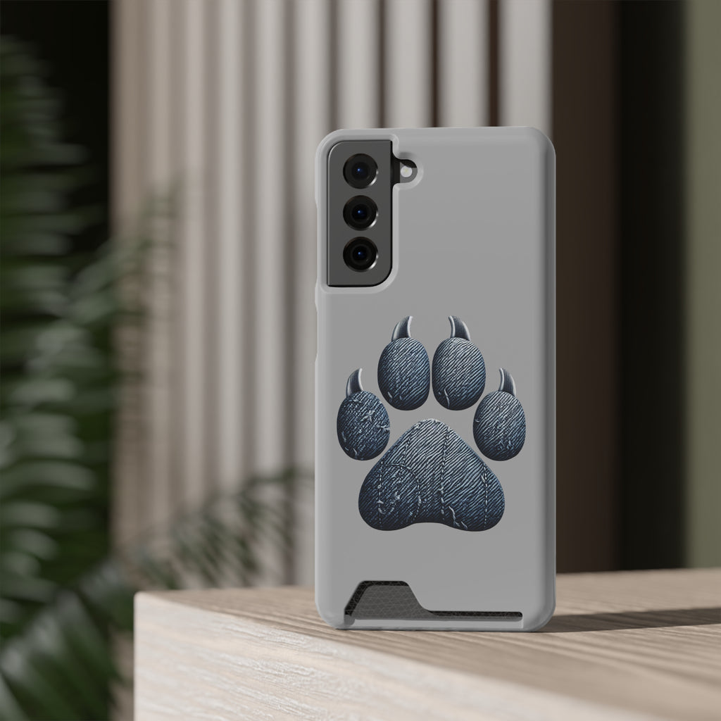 Denim Dog Paw Phone Case with Card Holder