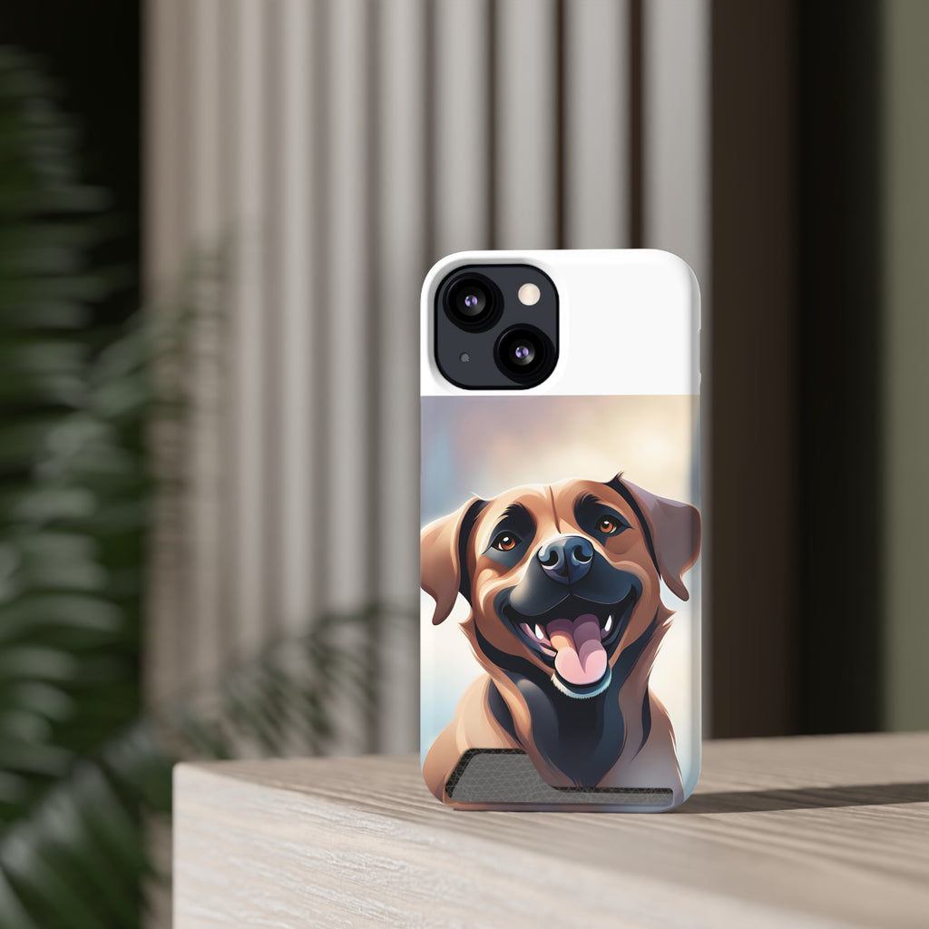 Black Mouth Cur Phone Case with Card Holder
