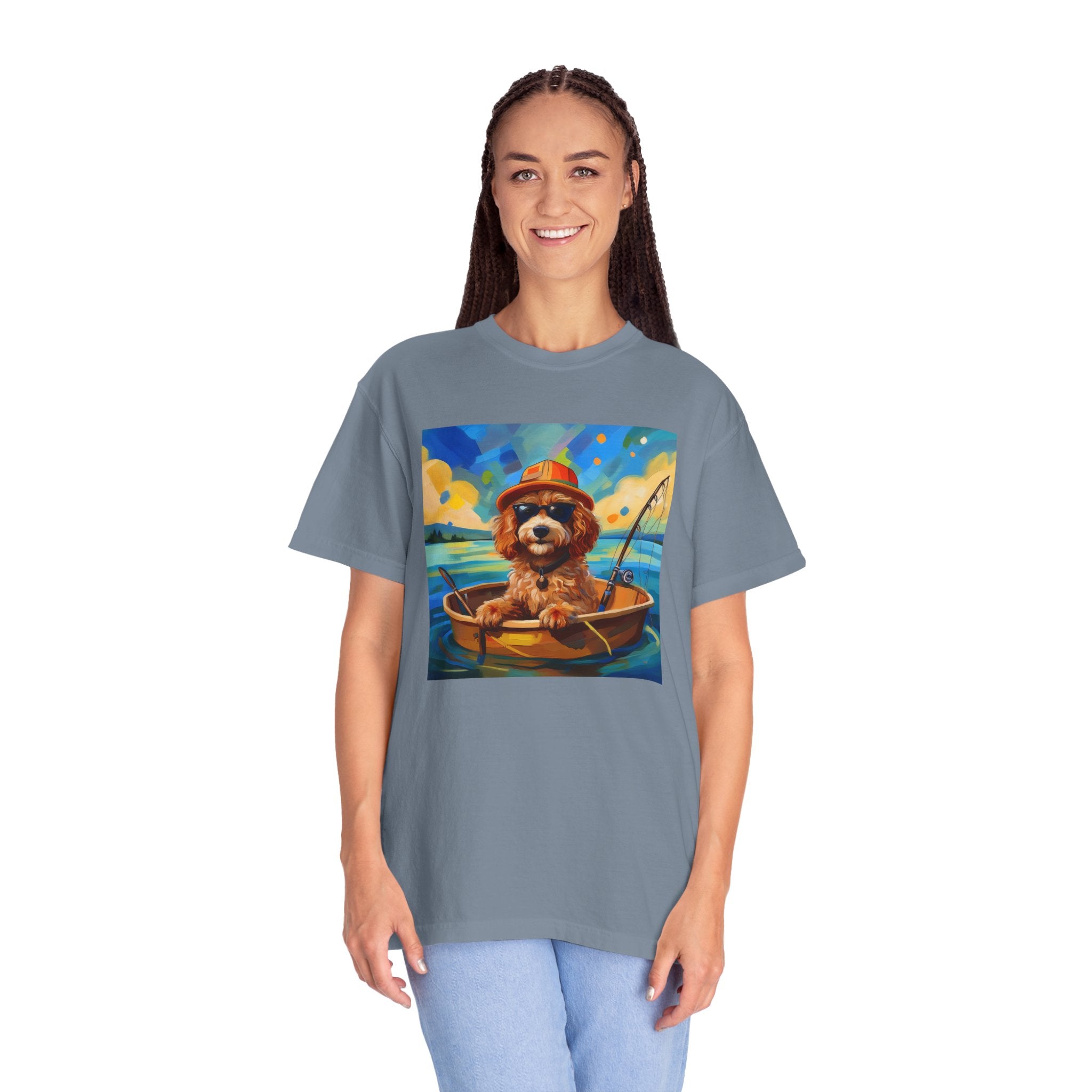 Doodle Fishing Unisex Garment-Dyed T-shirt