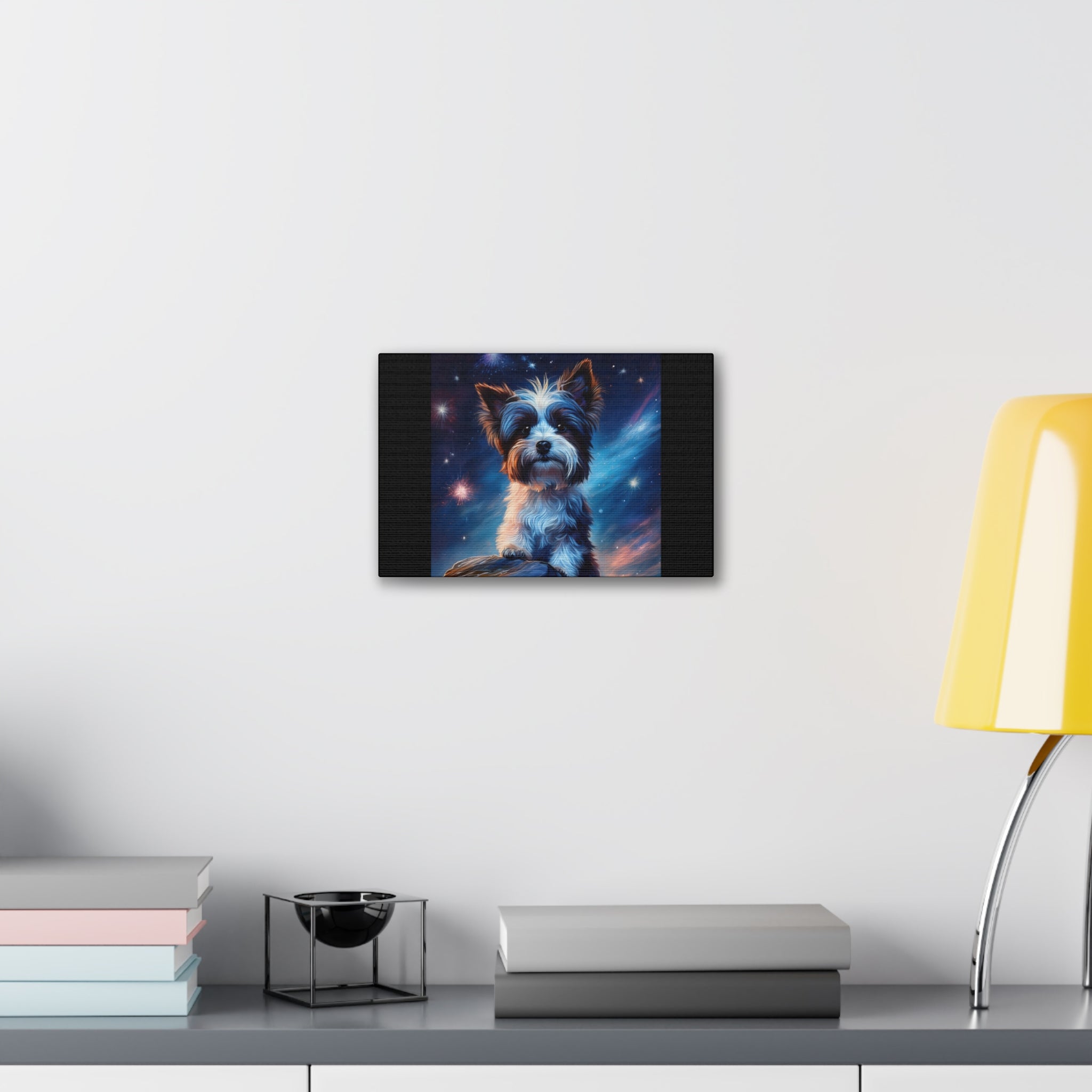 Biewer Terrier Stary Night Cavas Painting