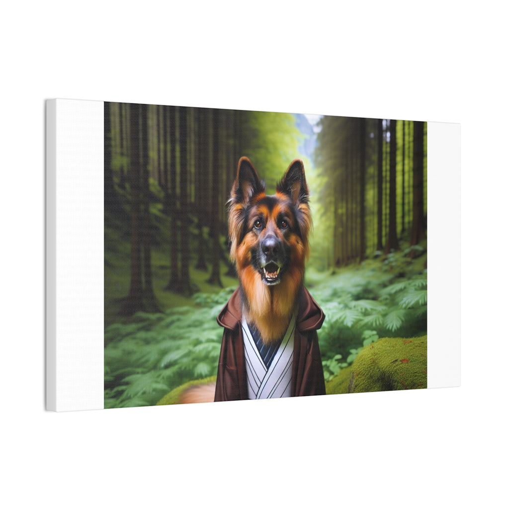 German Shepherd Forest Knight Canvas Stretched, 0.75"