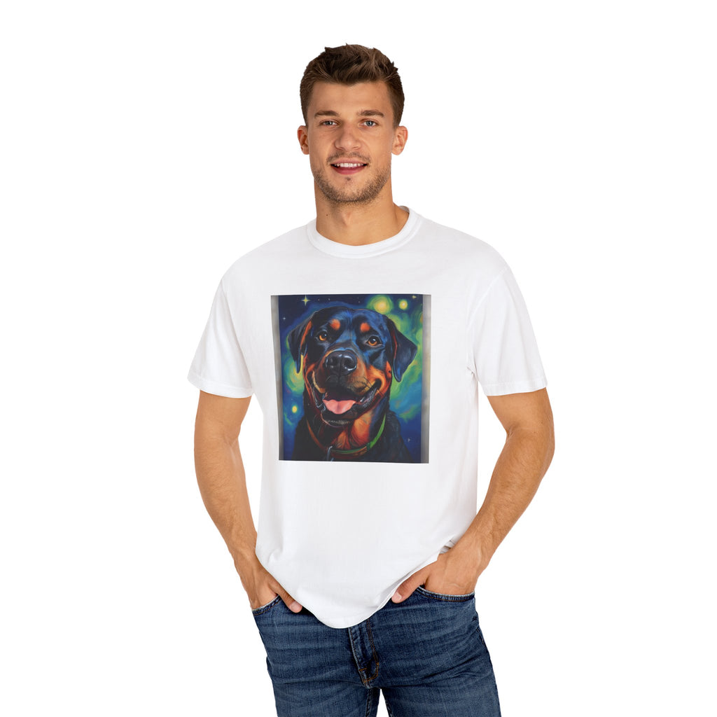 Rottweiler Stary Night Unisex Garment-Dyed T-shirt