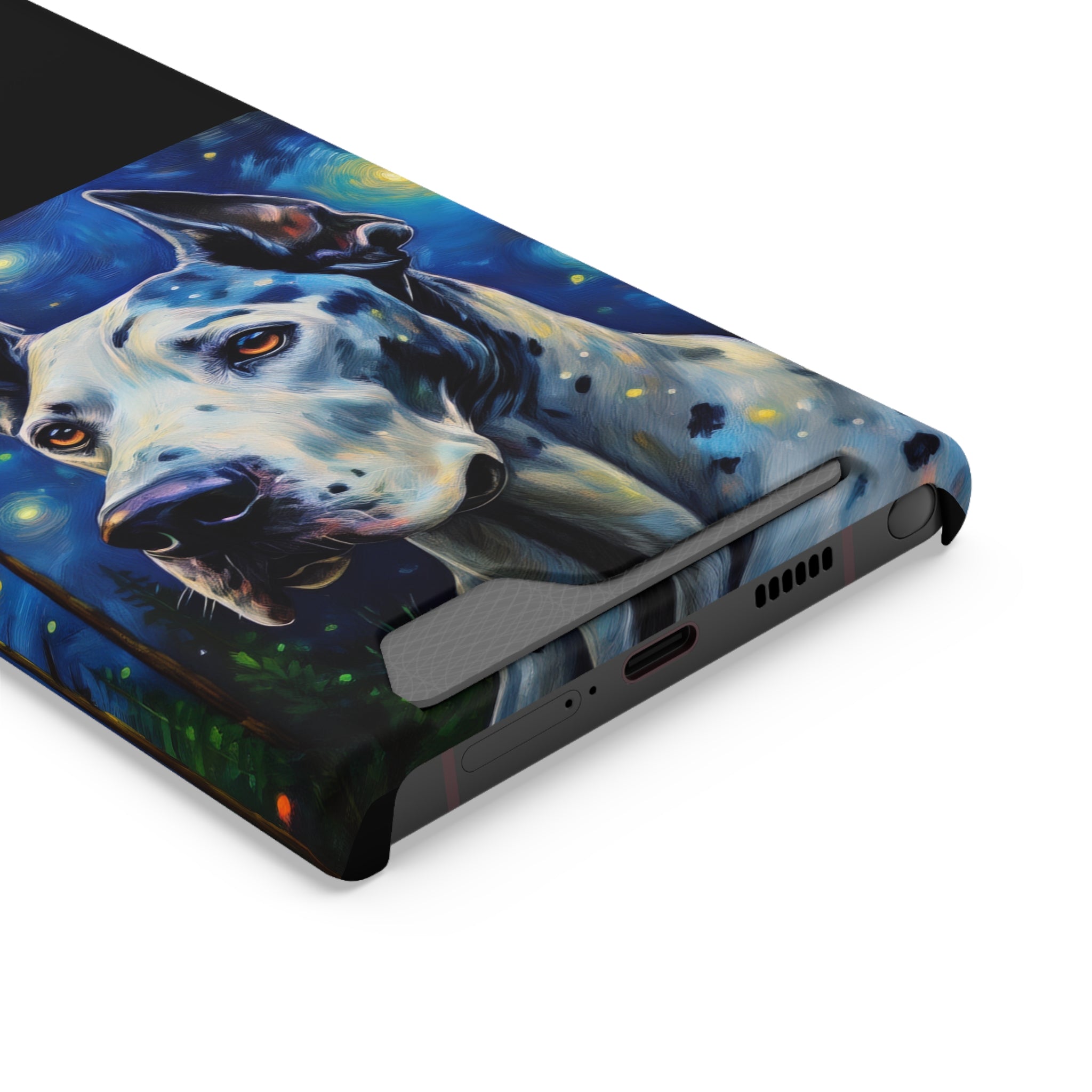Great Dane Stary Night Phone Case with Card Holder